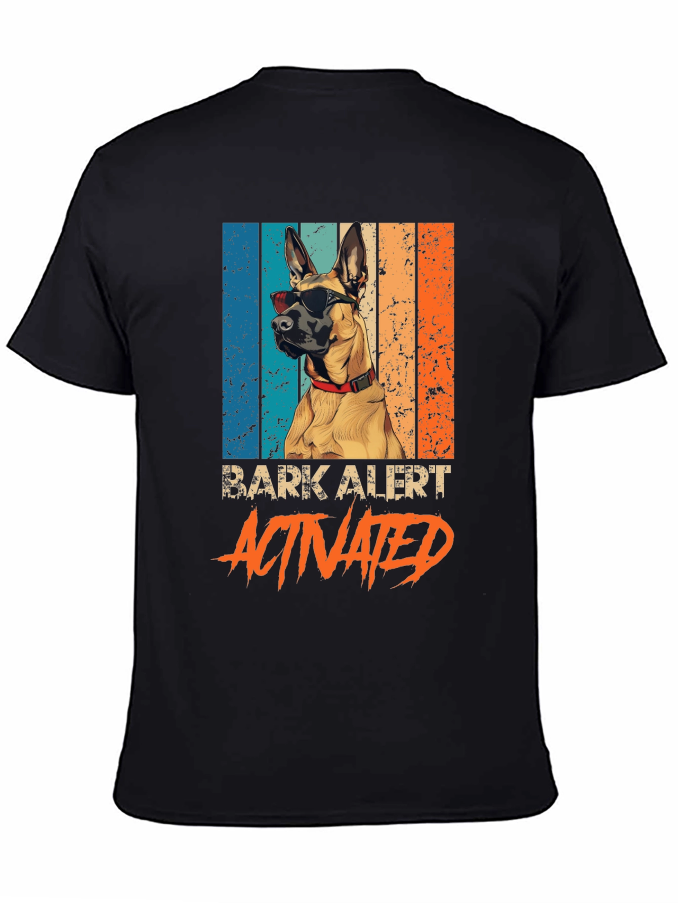 Black Cool Dog T-Shirt - Bark Alert Activated! view 4