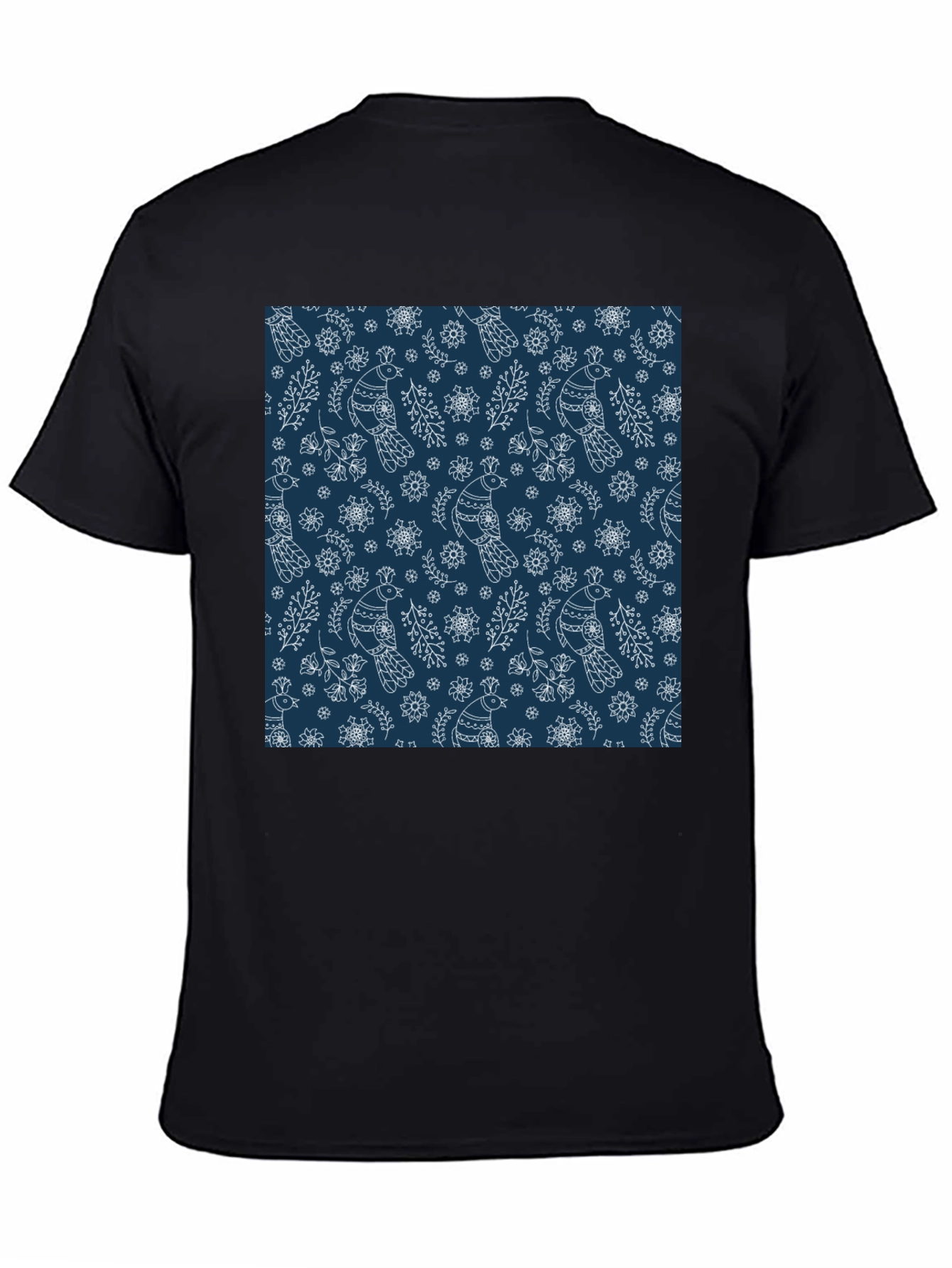 Black Bird & Floral Print Crew Neck Tee view 4