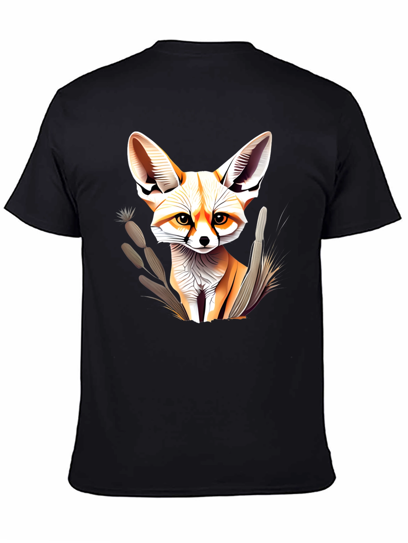 Black Fennec Fox Graphic T-Shirt - Unisex Black Tee view 4