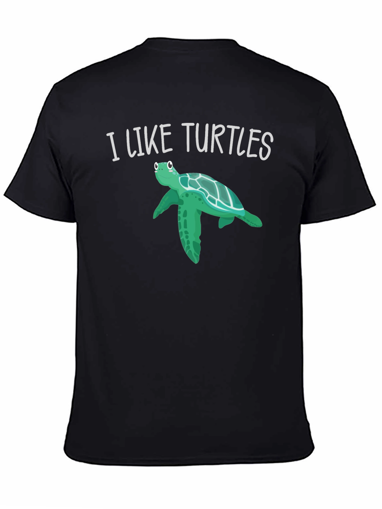 Black I Like Turtles Graphic Tee - Black view 4
