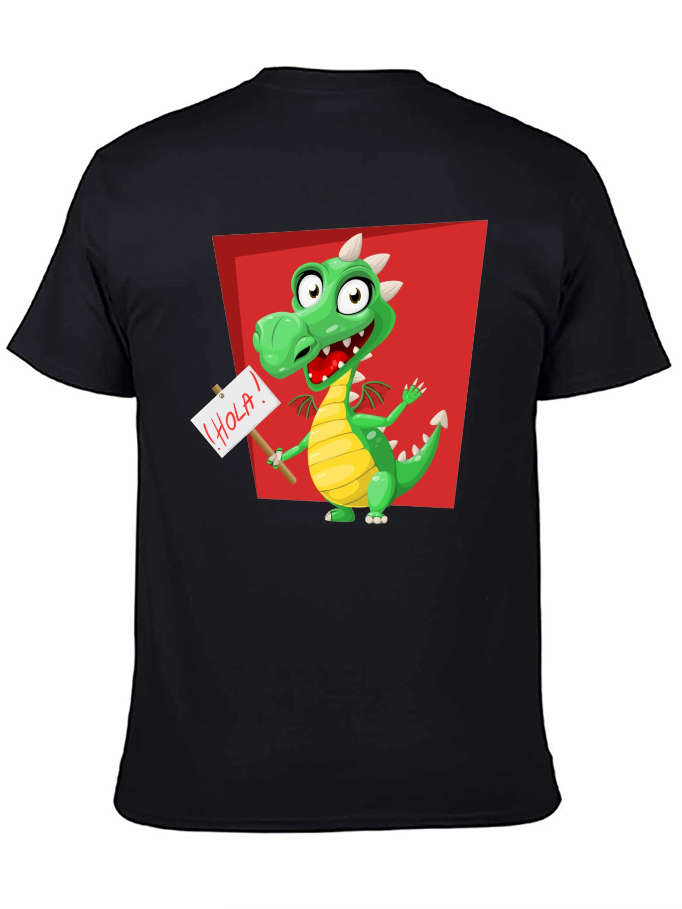 Black Cartoon Dragon T-Shirt - Fun & Unique Design view 4