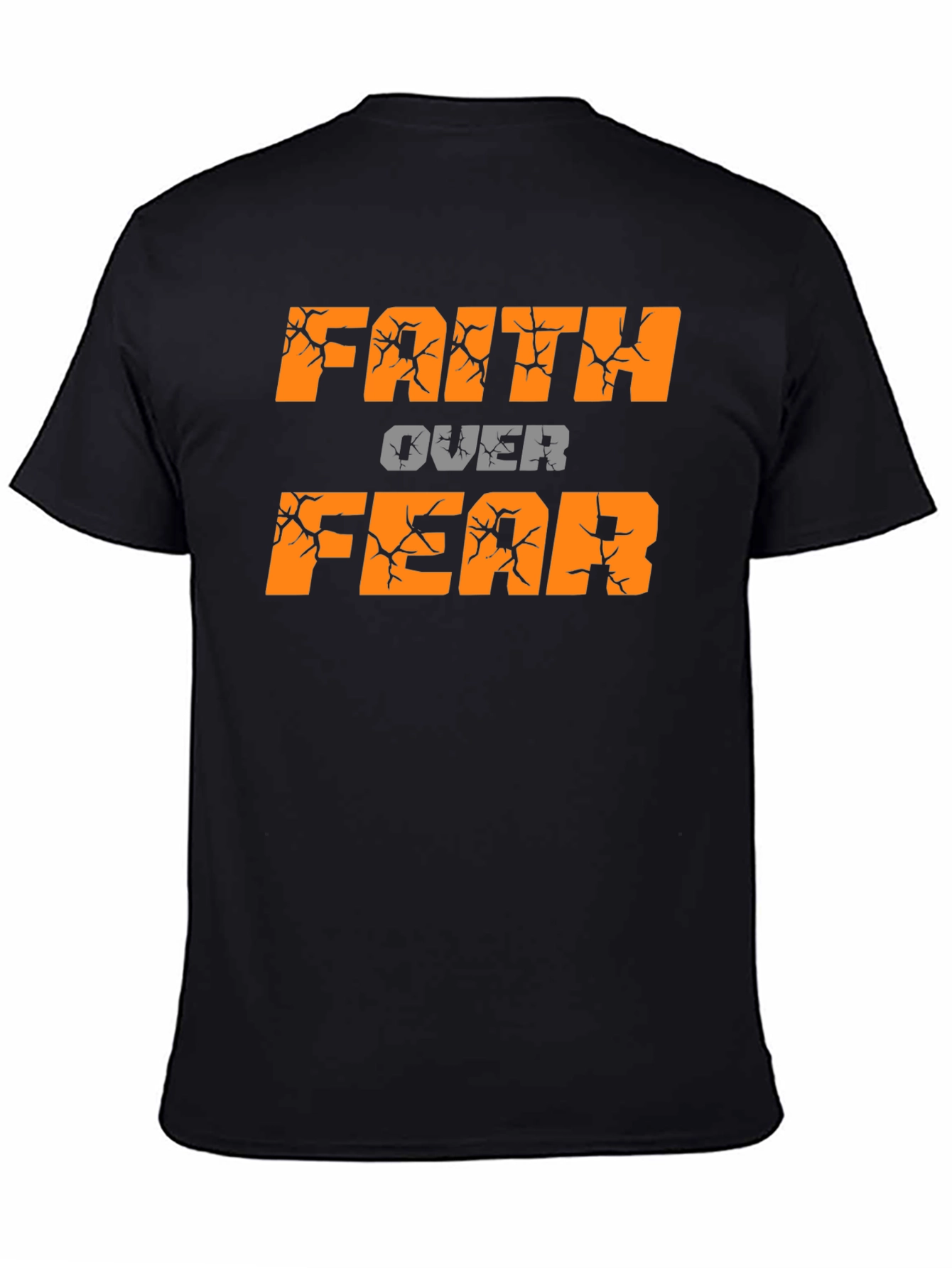 Black Faith Over Fear Black T-Shirt view 4