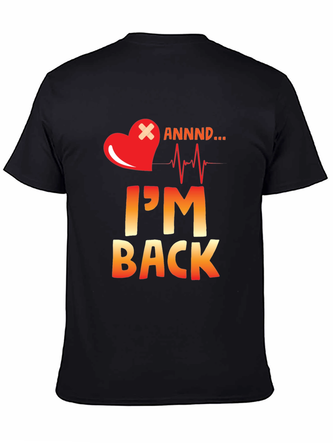 Black I'm Back Heartbeat Graphic Tee view 4