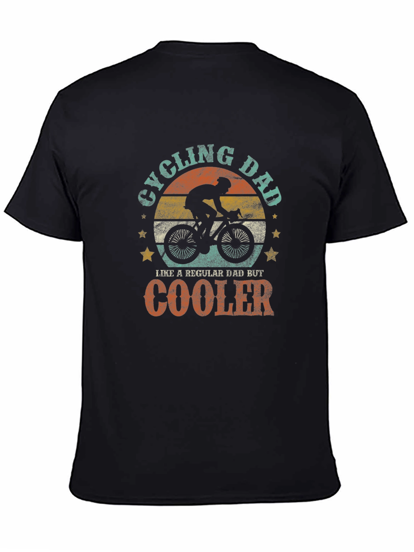 Black Cycling Dad T-Shirt - Retro Design, Cool Father's Day Gift view 4