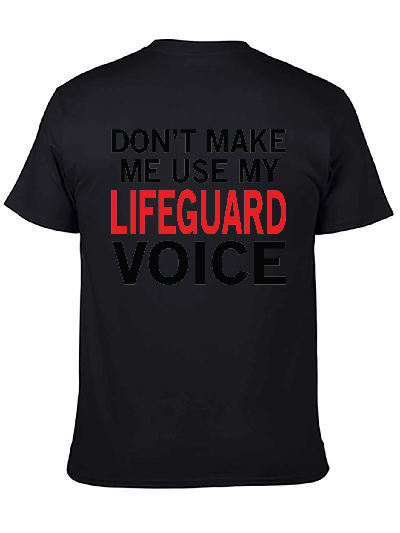 Black Lifeguard Voice T-Shirt - Funny Sarcastic Tee view 4