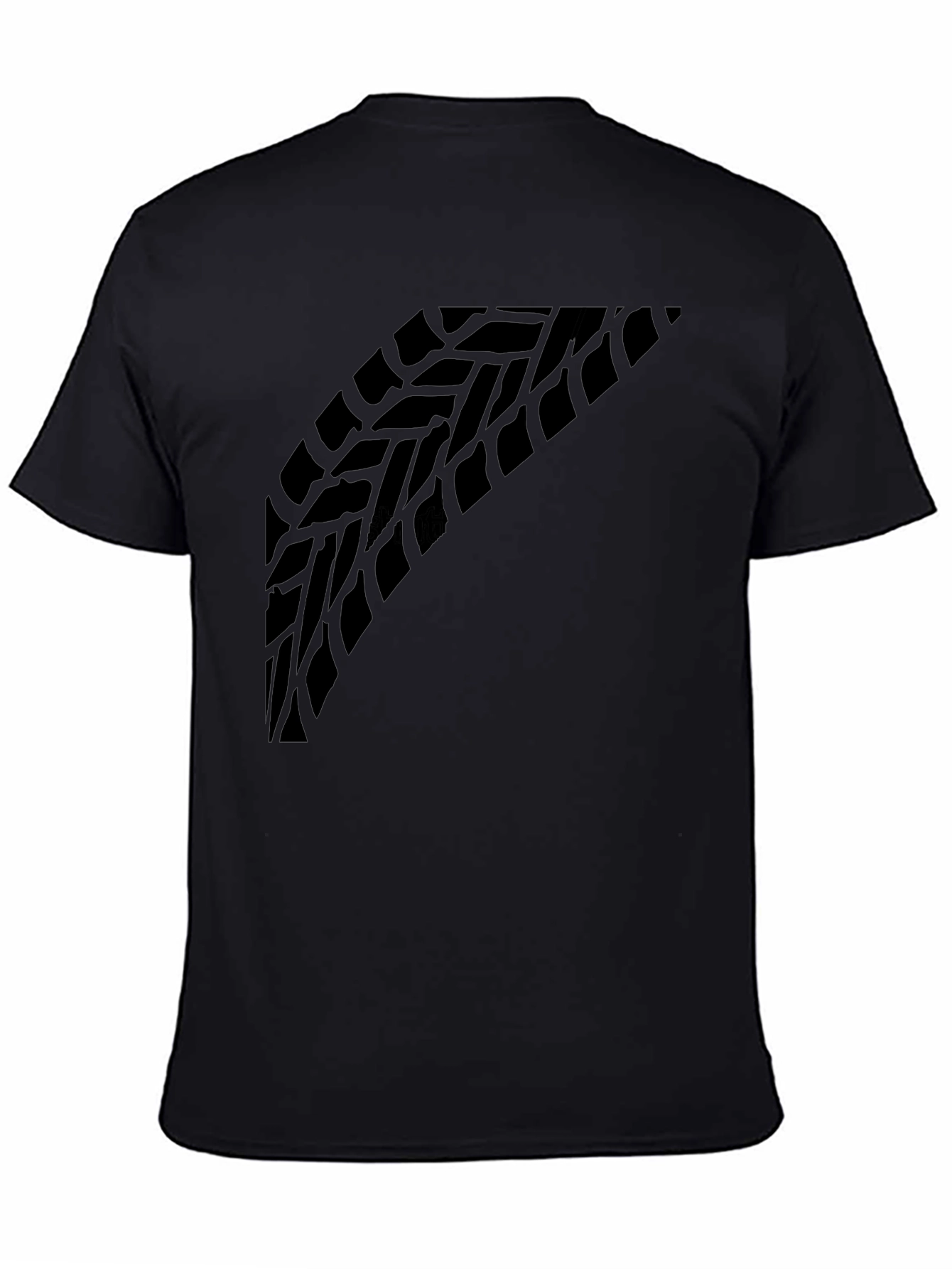 Black Tire Tread Graphic Tee - Black Crew Neck view 4