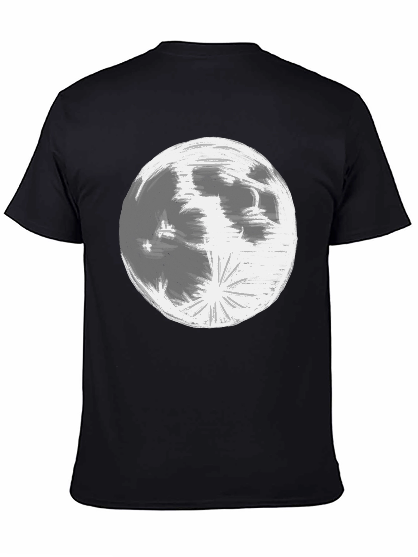 Black Lunar Graphic Tee - Classic Black Cotton view 4