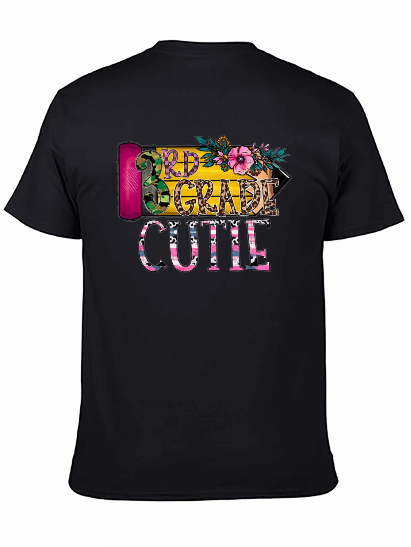 Black 3rd Grade Cutie T-Shirt - Back to School view 4