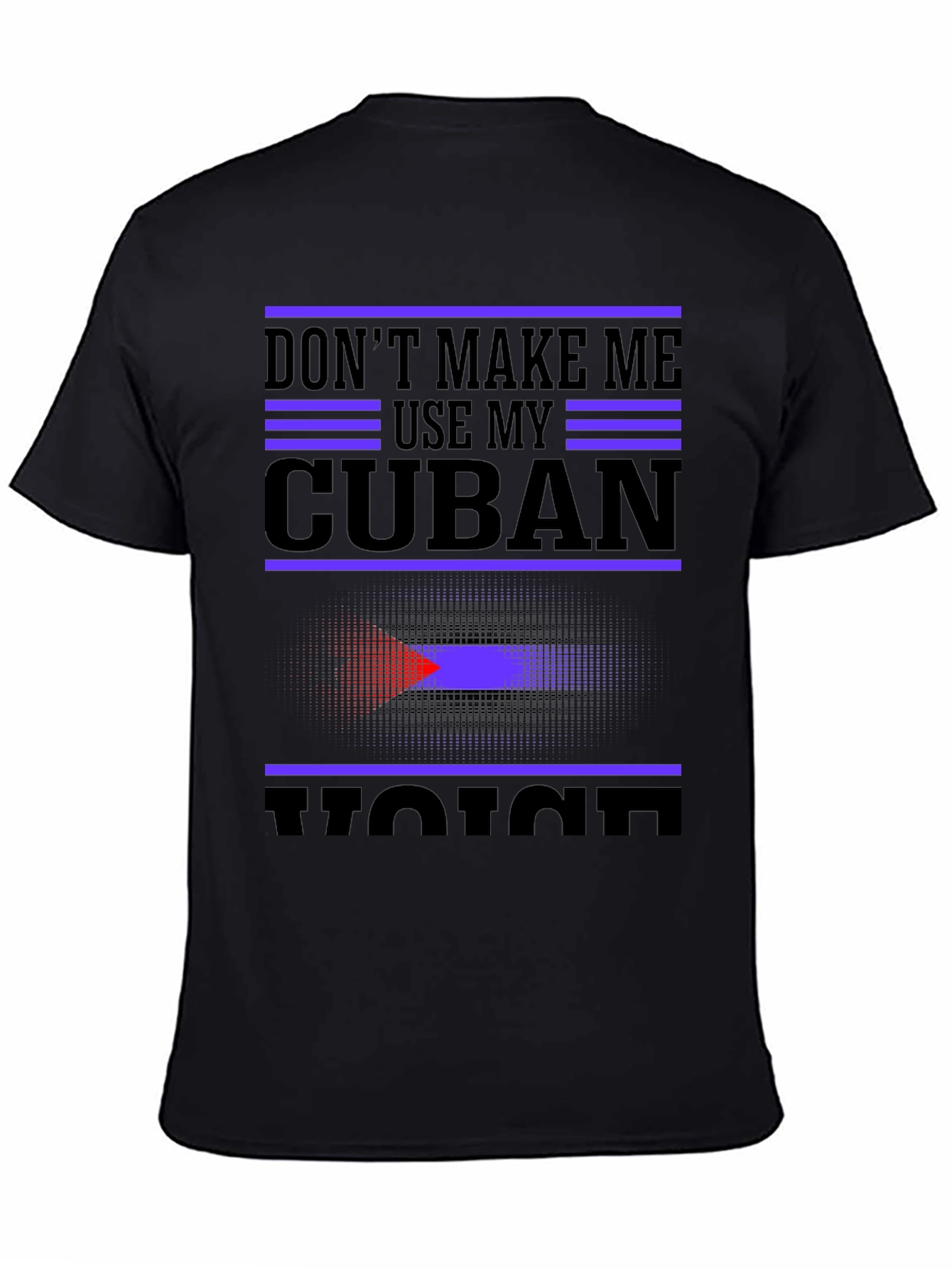 Black Cuban Voice Graphic T-Shirt - Novelty Tee view 4