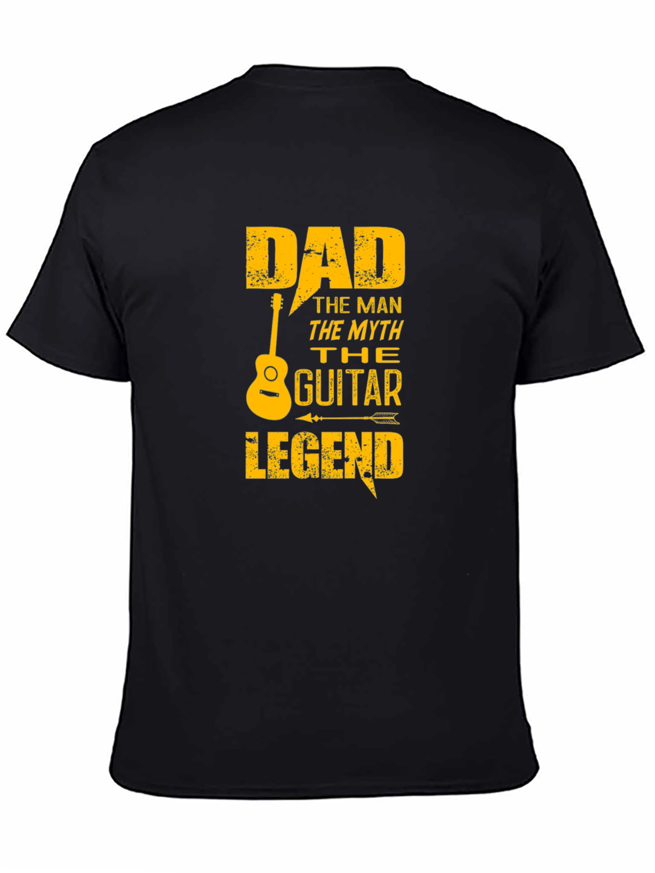 Black Dad Guitar Legend Black Graphic T-Shirt view 4