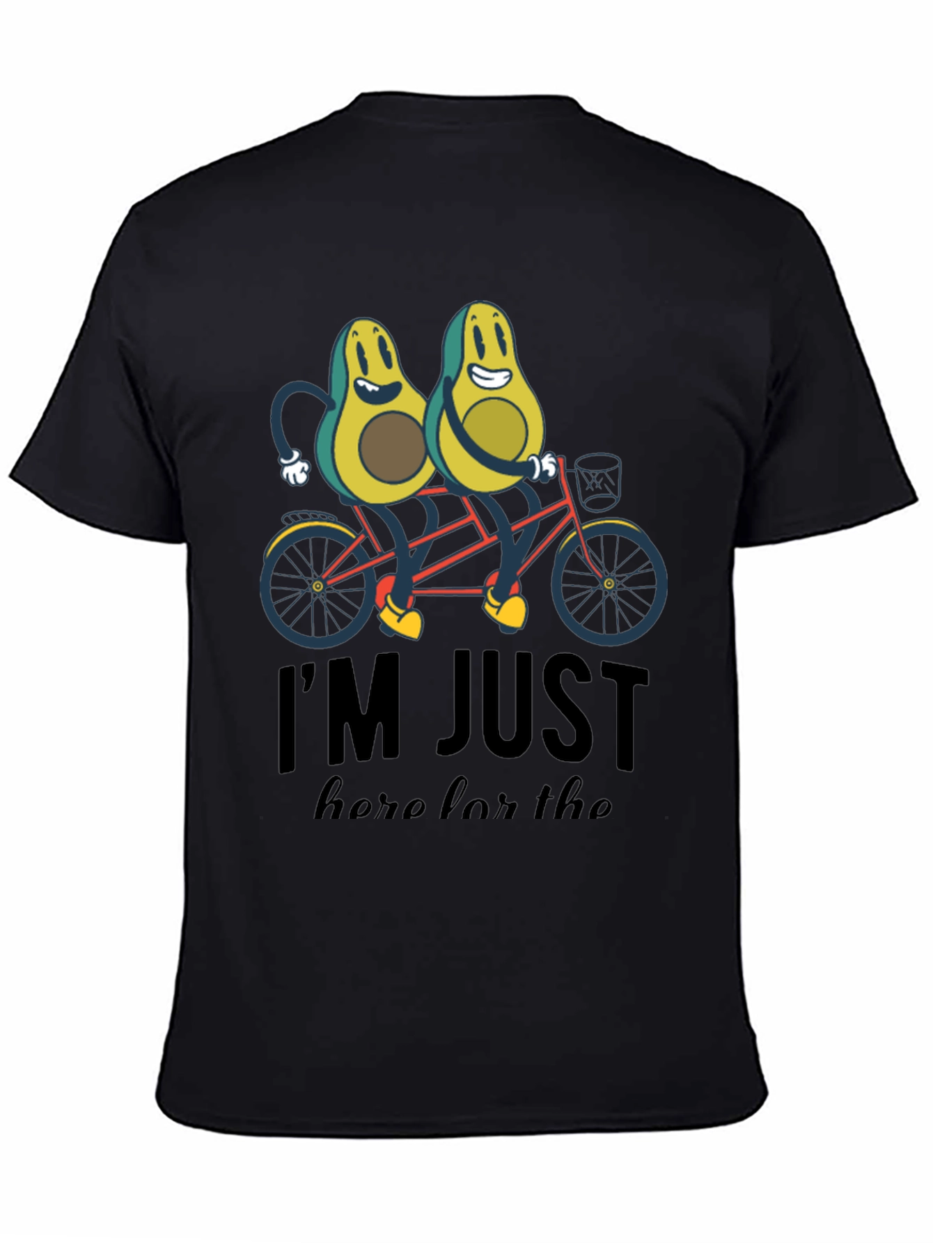 Black Avocado Tandem Bicycle T-Shirt view 4