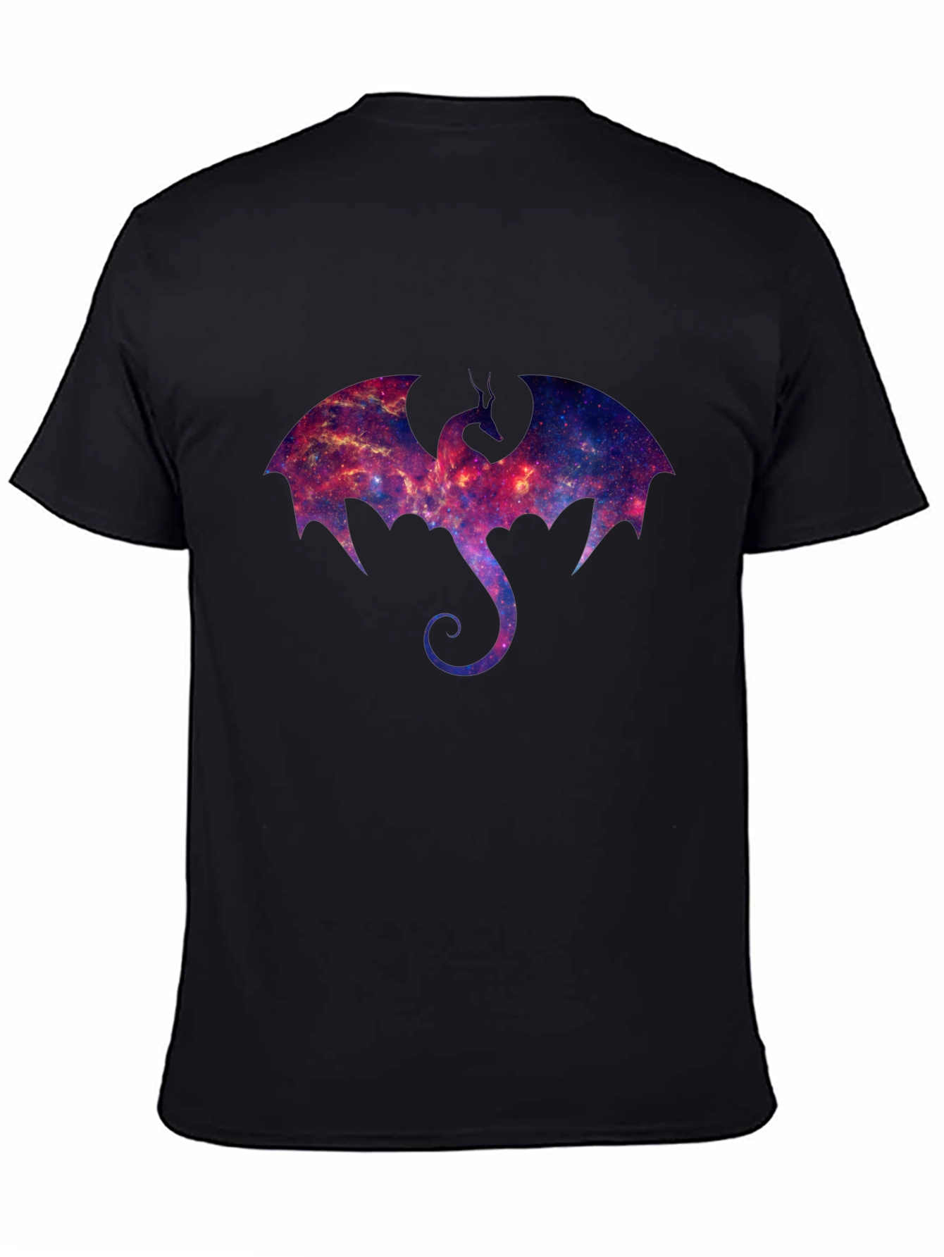 Black Galaxy Dragon Graphic T-Shirt view 4