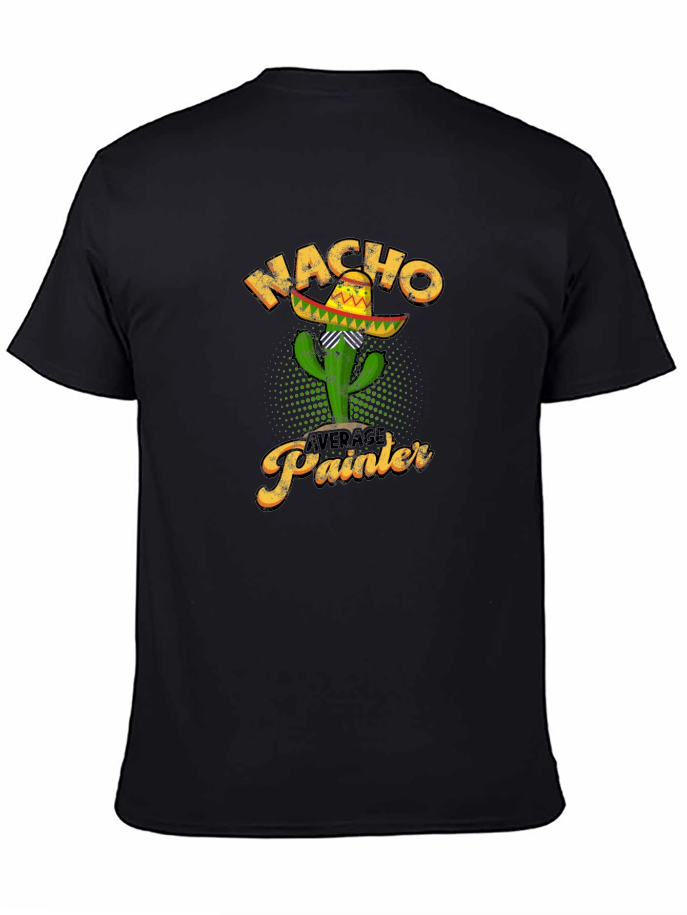 Black Nacho Average Painter Cactus T-Shirt view 4