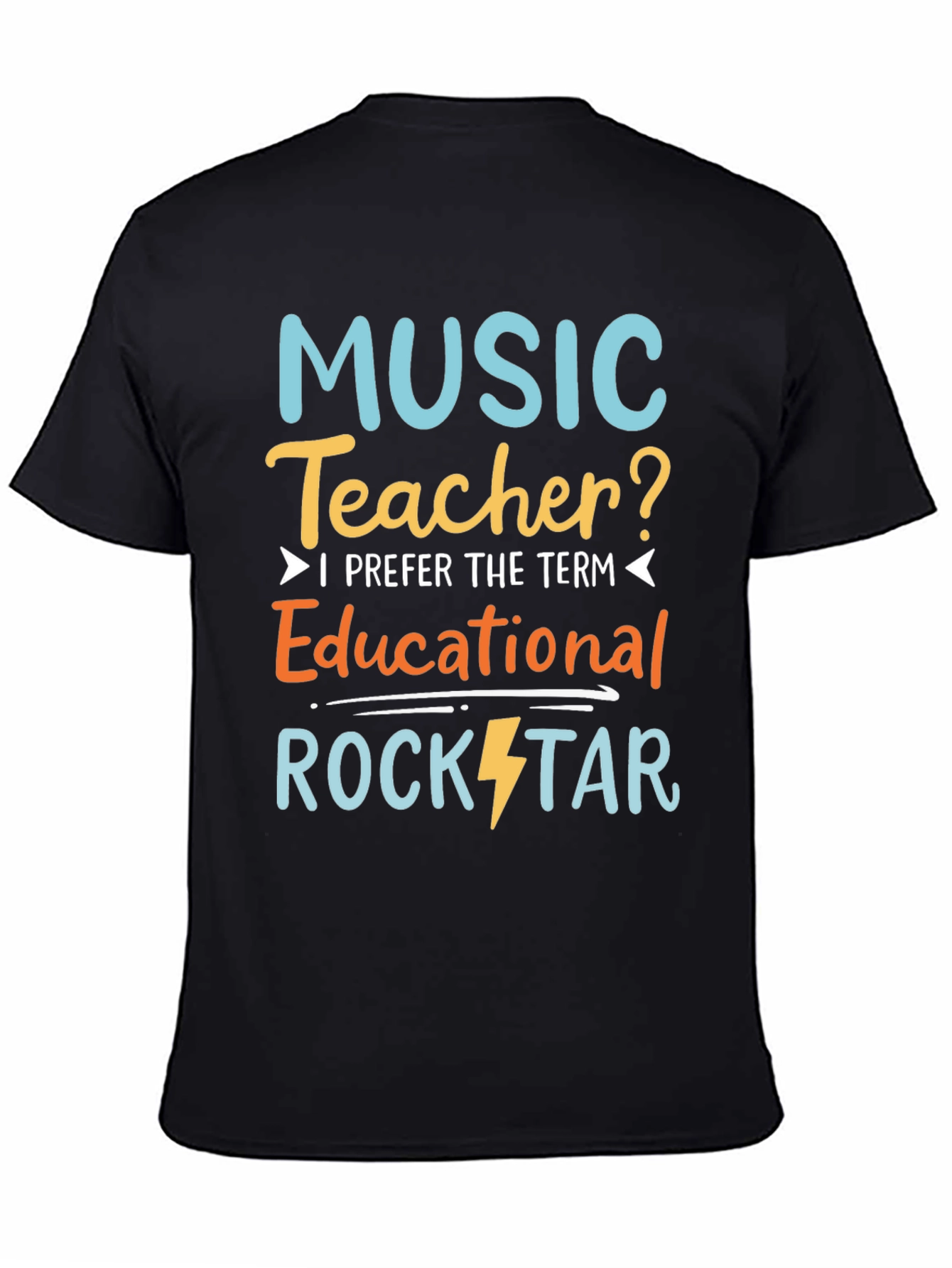 Black Music Teacher Educational Rockstar T-Shirt view 4