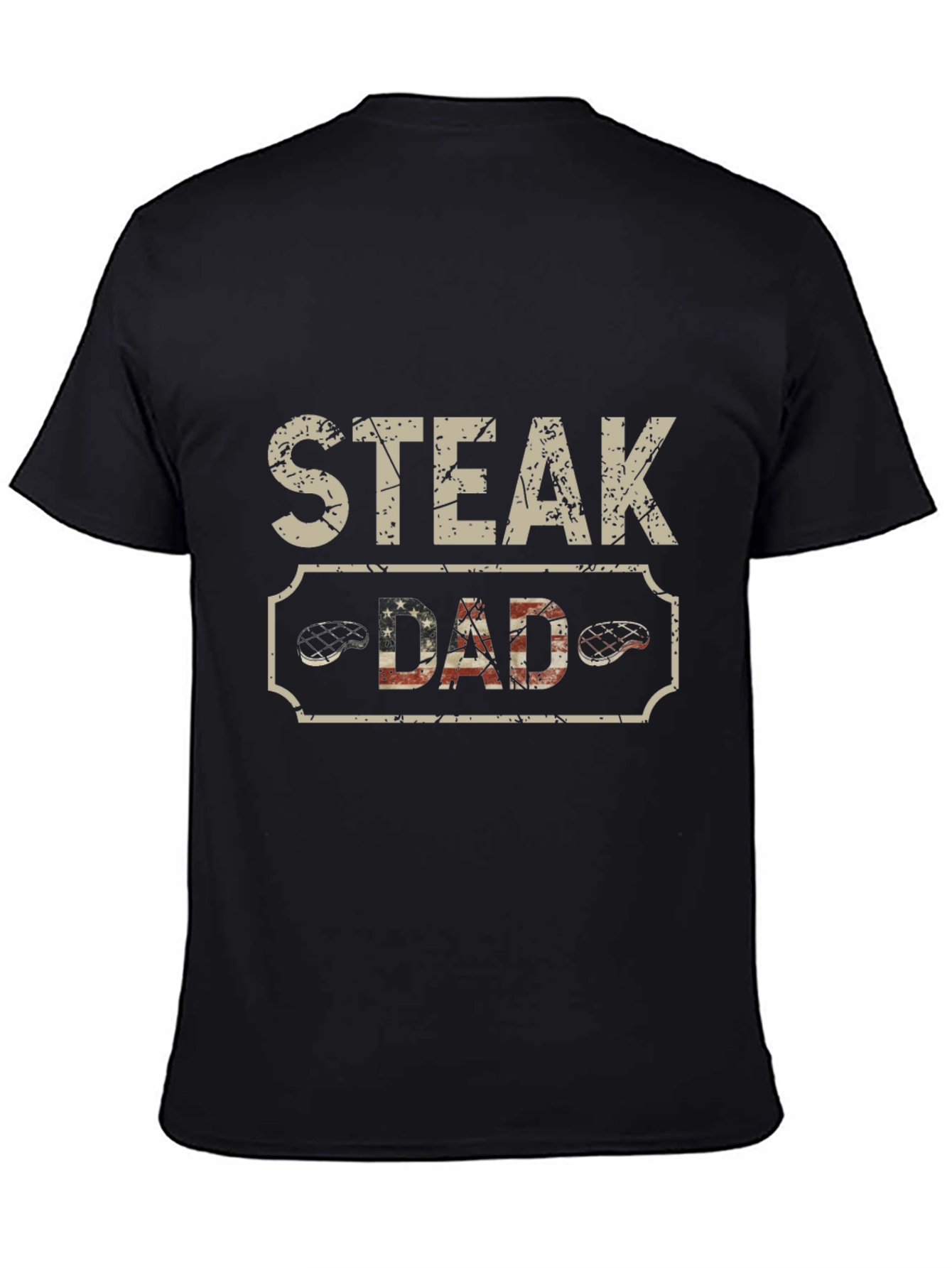 Black Steak Dad Black T-Shirt view 4