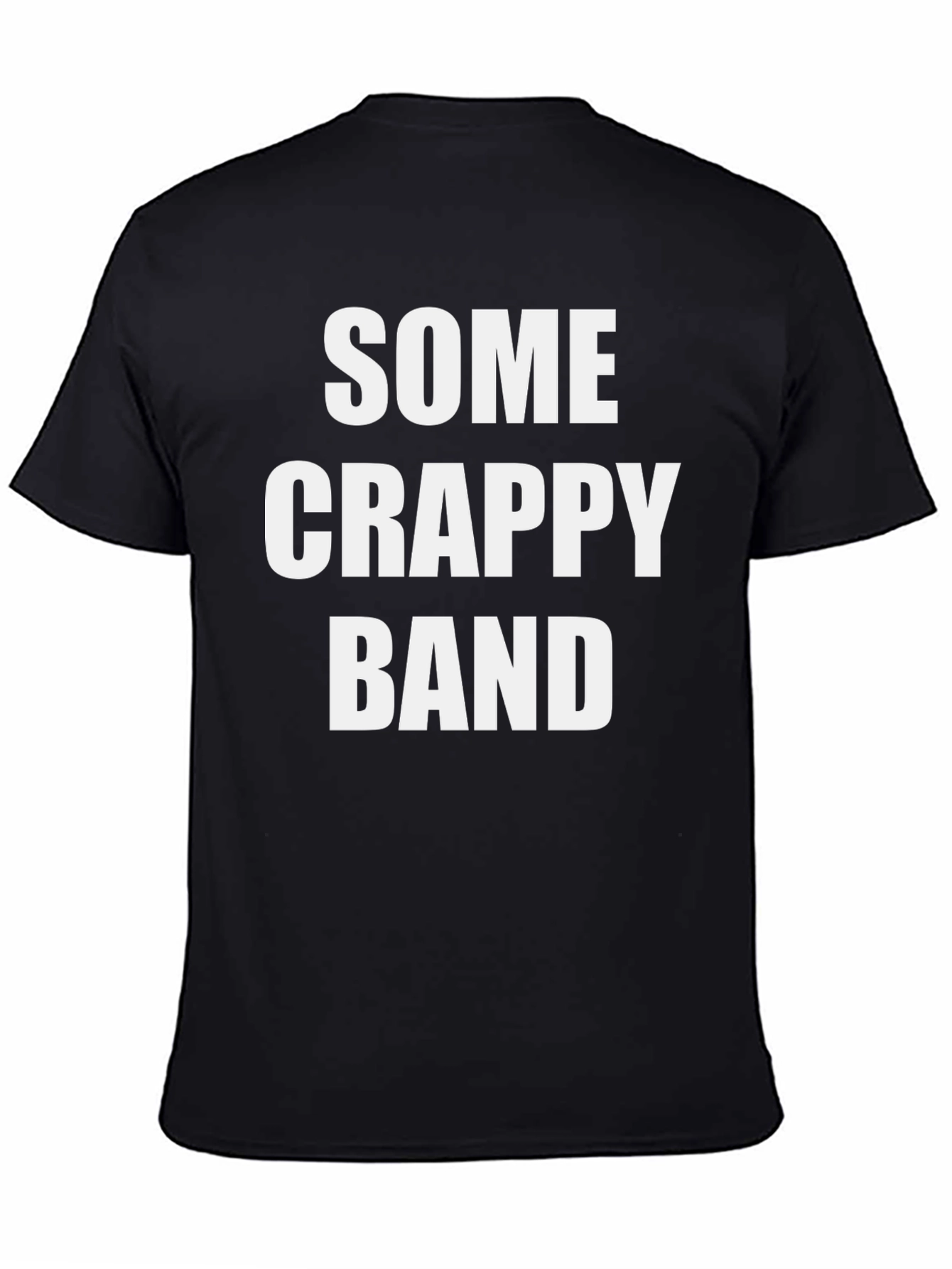Black Funny 'Some Crappy Band' Black Cotton T-Shirt view 4