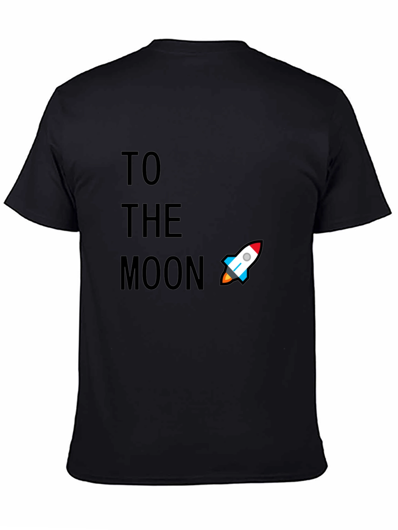Black To The Moon Graphic Tee - Crypto Rocket T-Shirt view 4