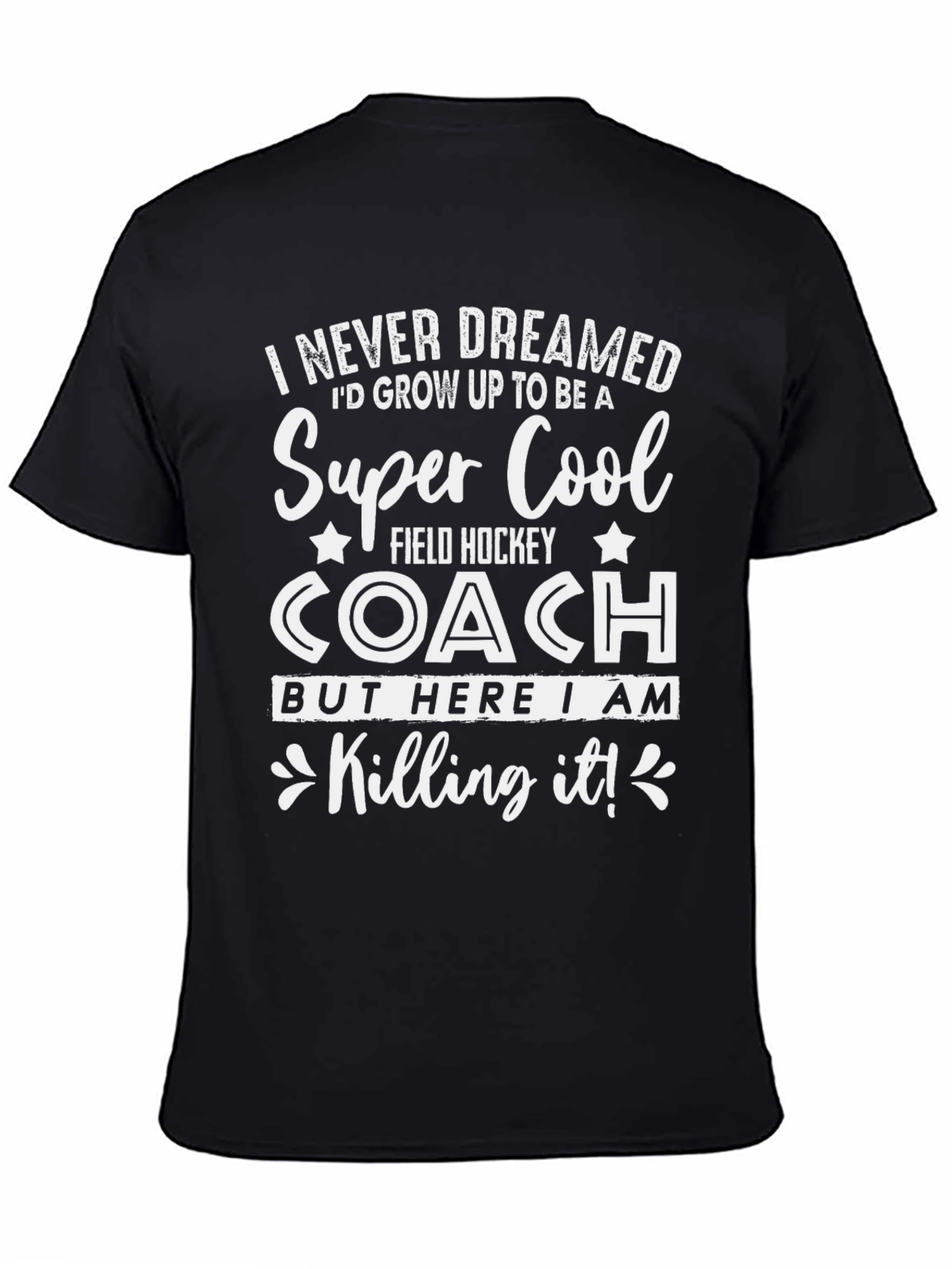 Black Super Cool Field Hockey Coach T-Shirt view 4