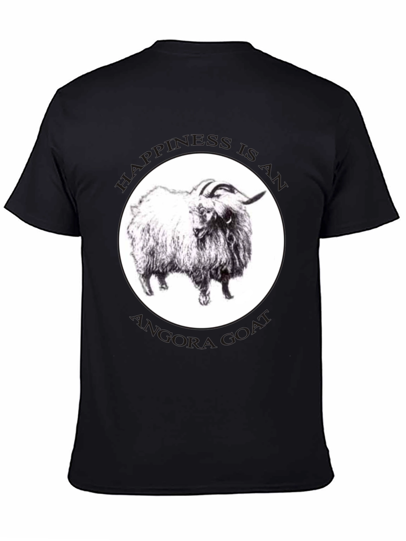 Black Angora Goat Happiness Black T-Shirt view 4