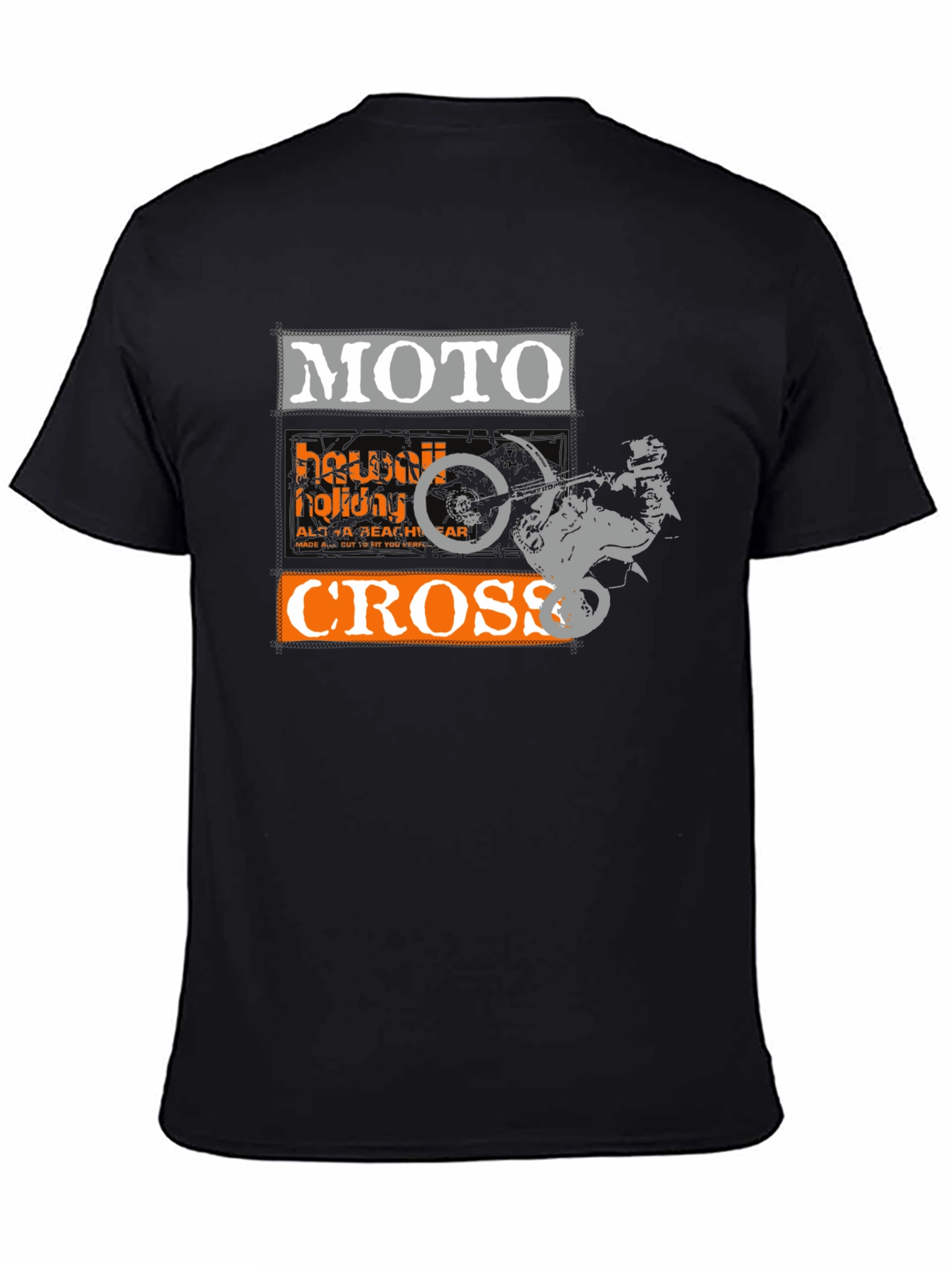 Black MotoCross Graphic T-Shirt - Rider Design view 4