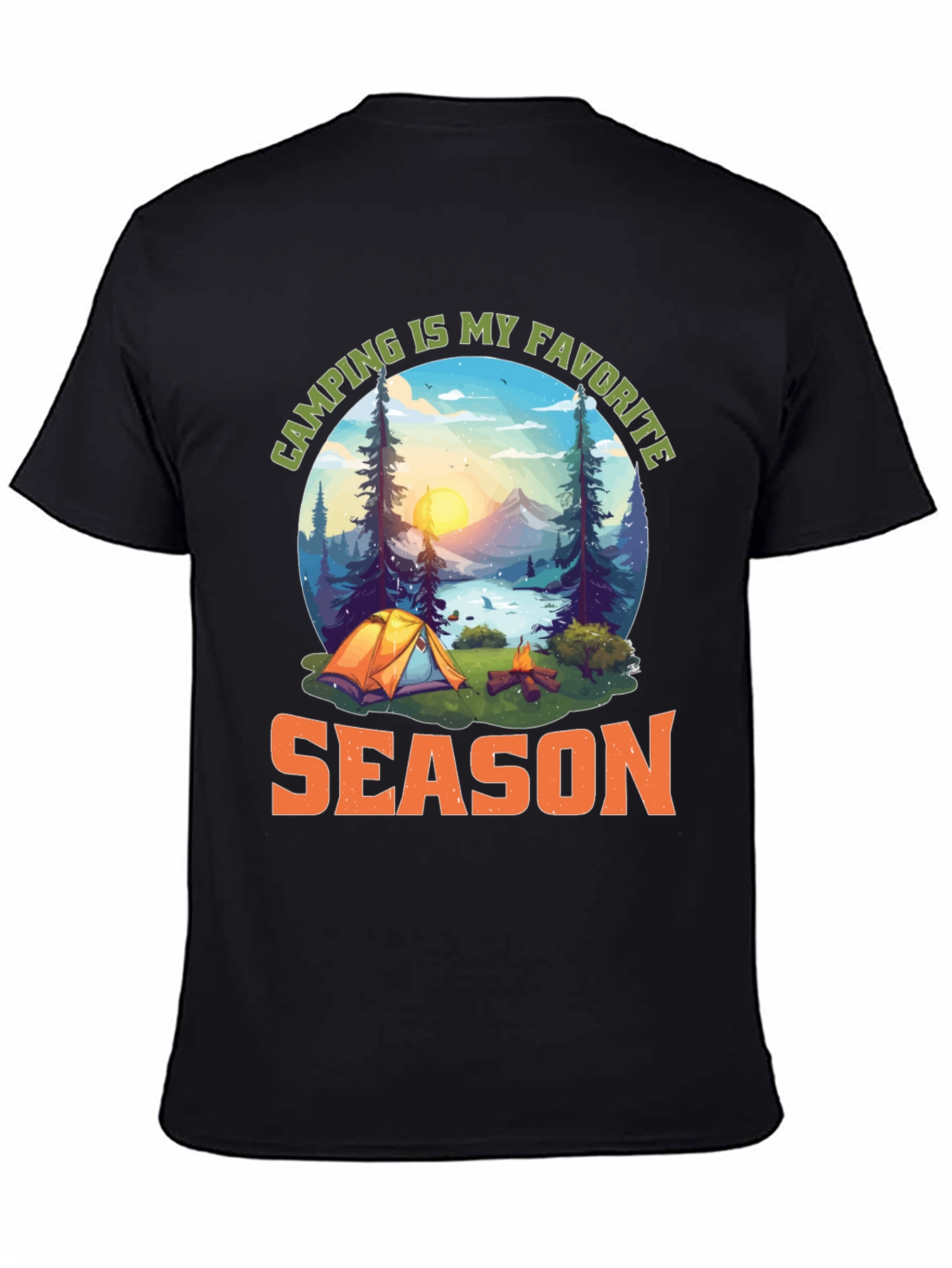 Black Camping Is My Favorite Season Graphic T-Shirt view 4