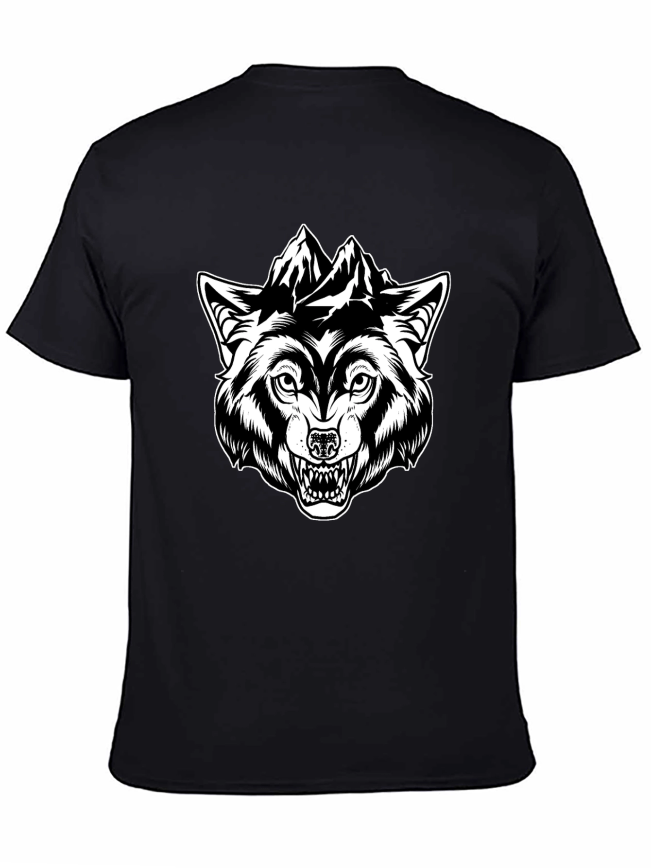 Black Wolf Mountain Graphic Tee - Black view 4