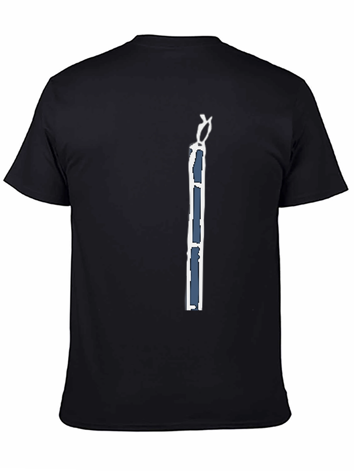Black Men's Black T-Shirt with Modern Art Graphic view 4