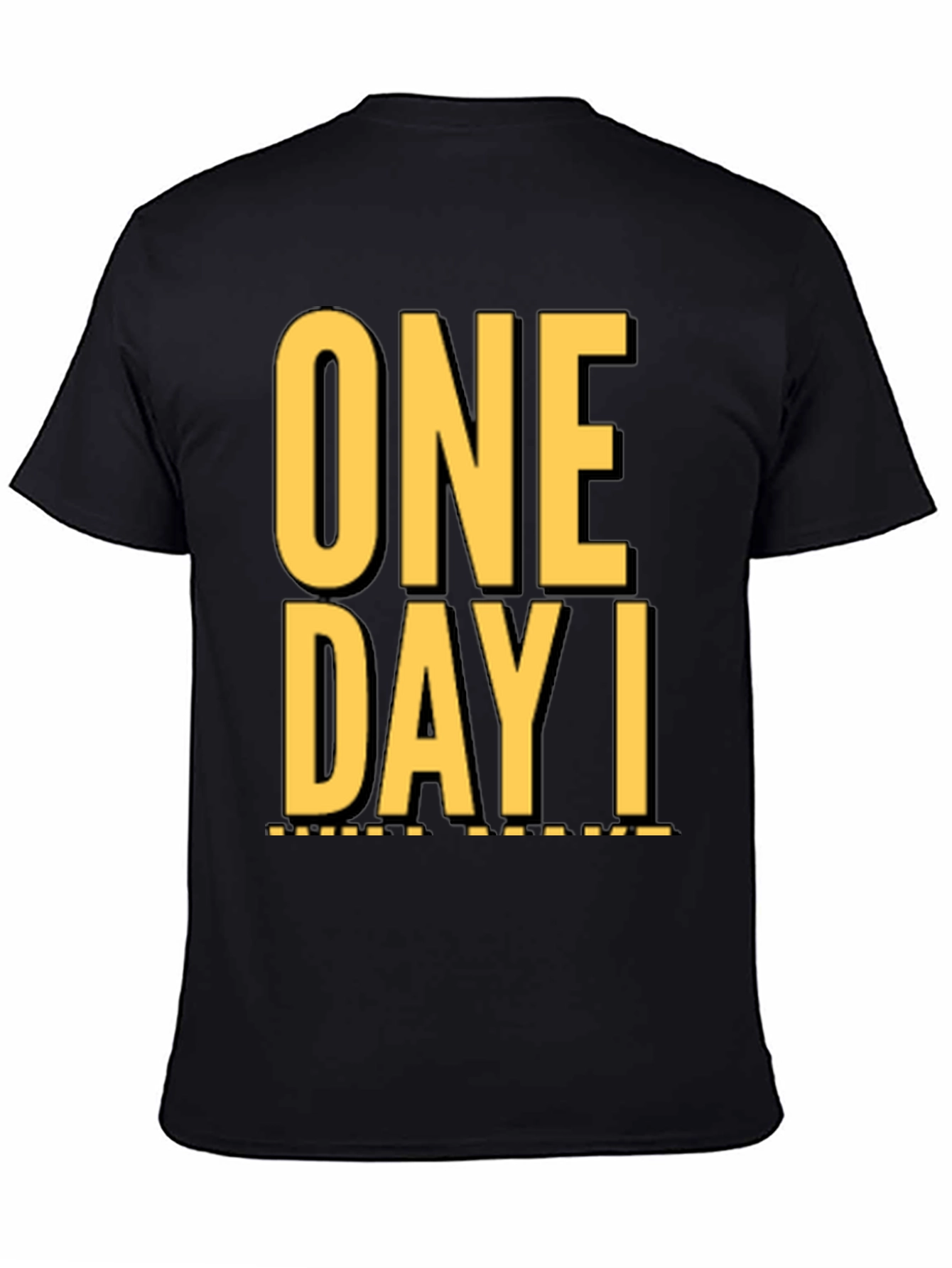 Black One Day I T-Shirt - Stylish Graphic Tee view 4