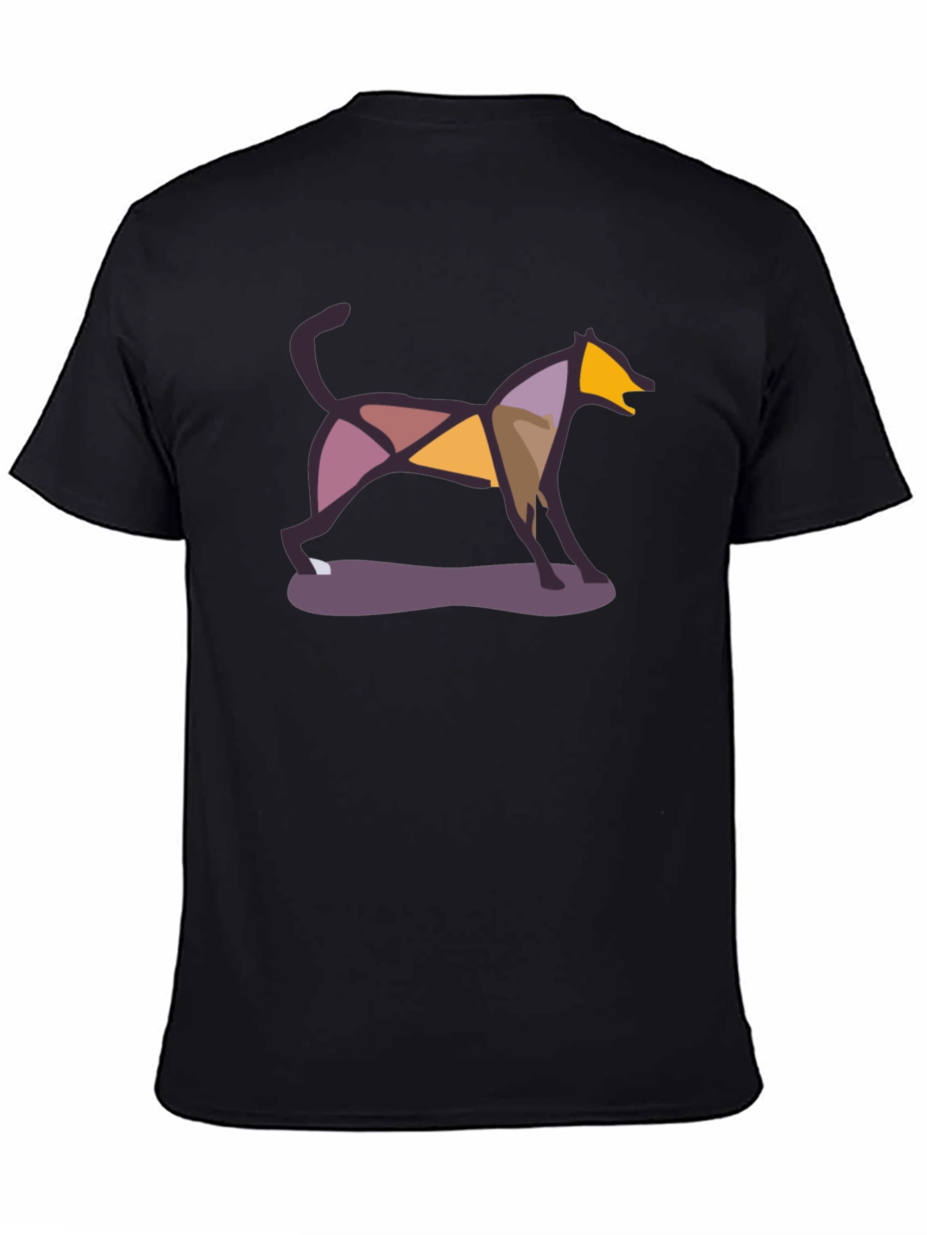 Black Abstract Dog Graphic Tee - Modern Art Shirt view 4