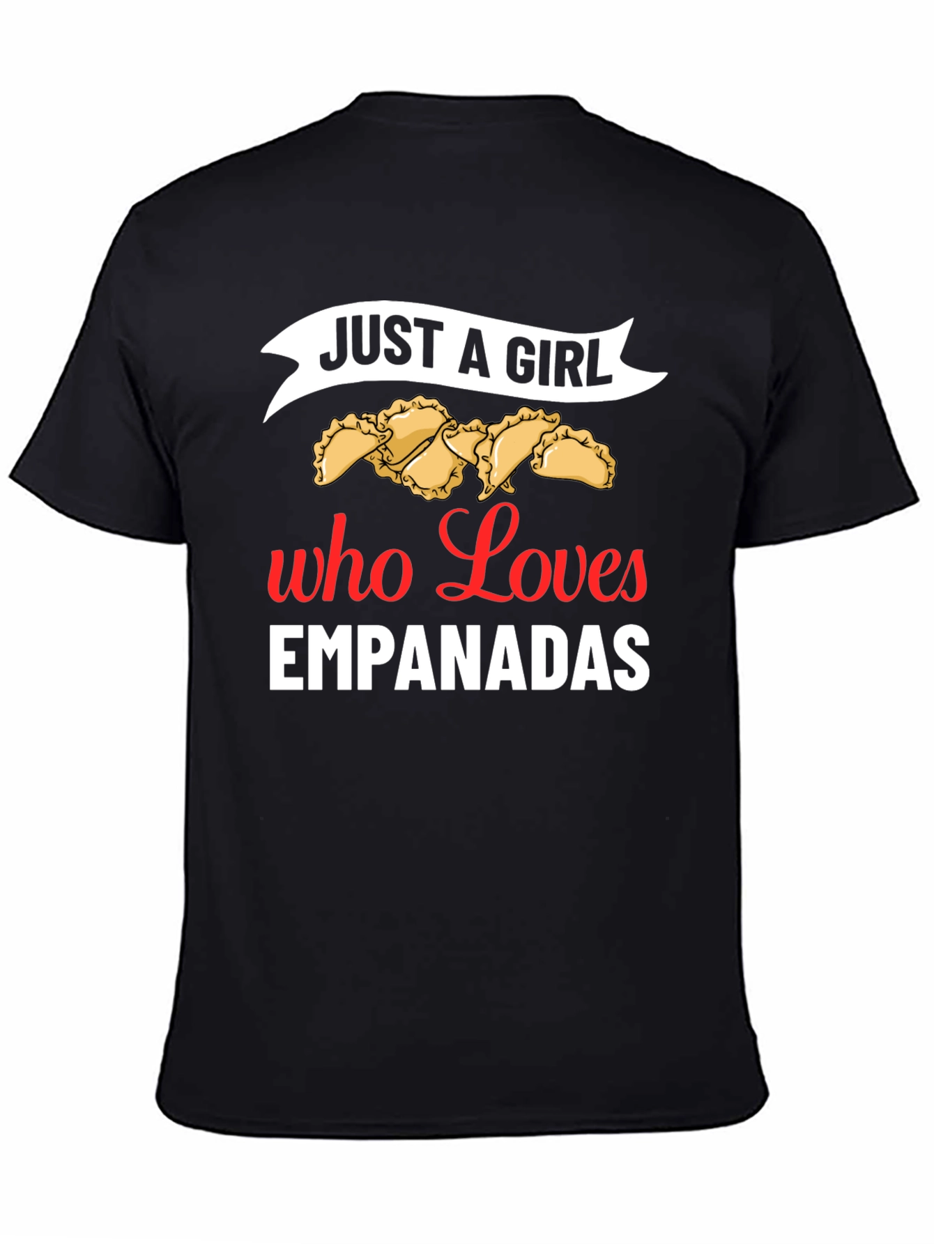 Black Just a Girl Who Loves Empanadas T-Shirt view 4