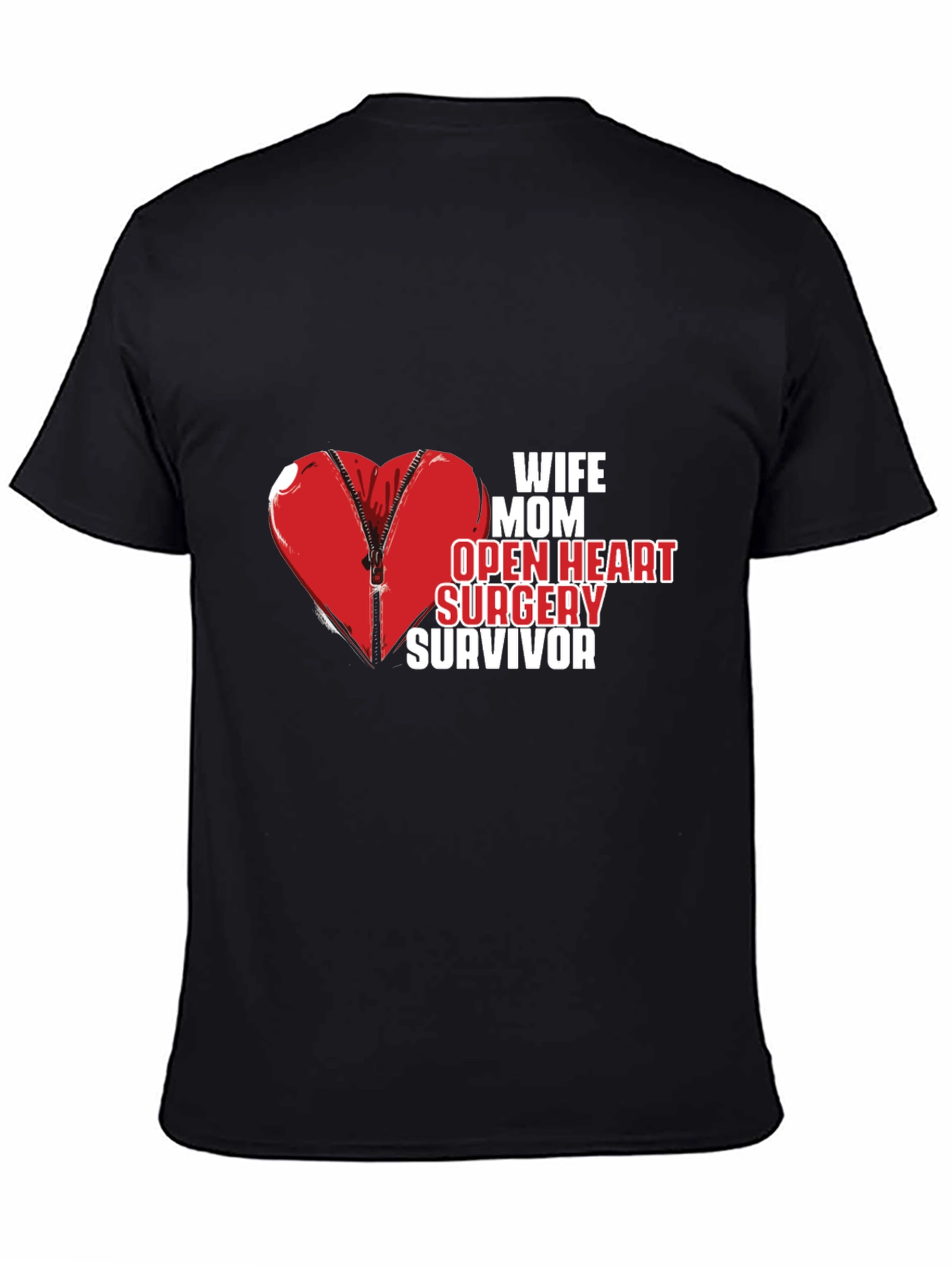 Wife Mom Open Heart Surgery Survivor Tee - 4
