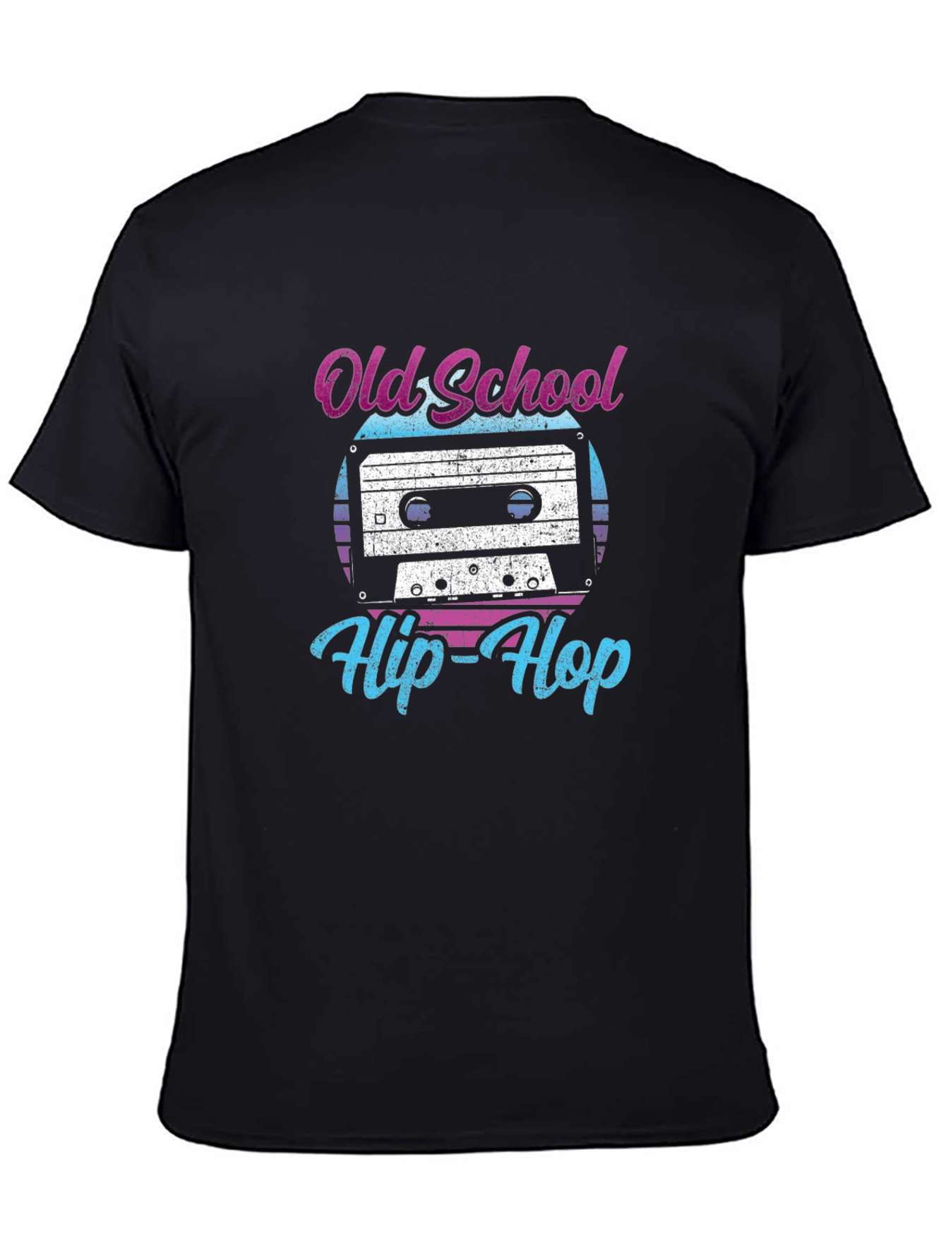 Black Old School Hip-Hop Cassette Tape T-Shirt view 4
