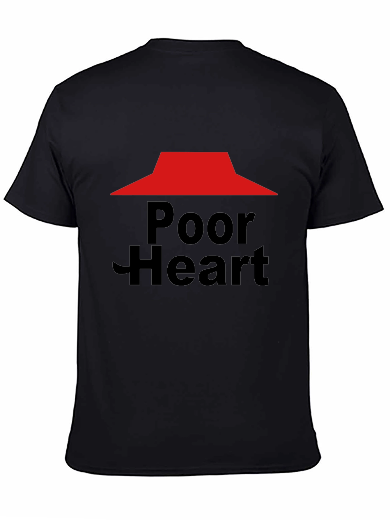 Black Poor Heart Funny Graphic T-Shirt view 4