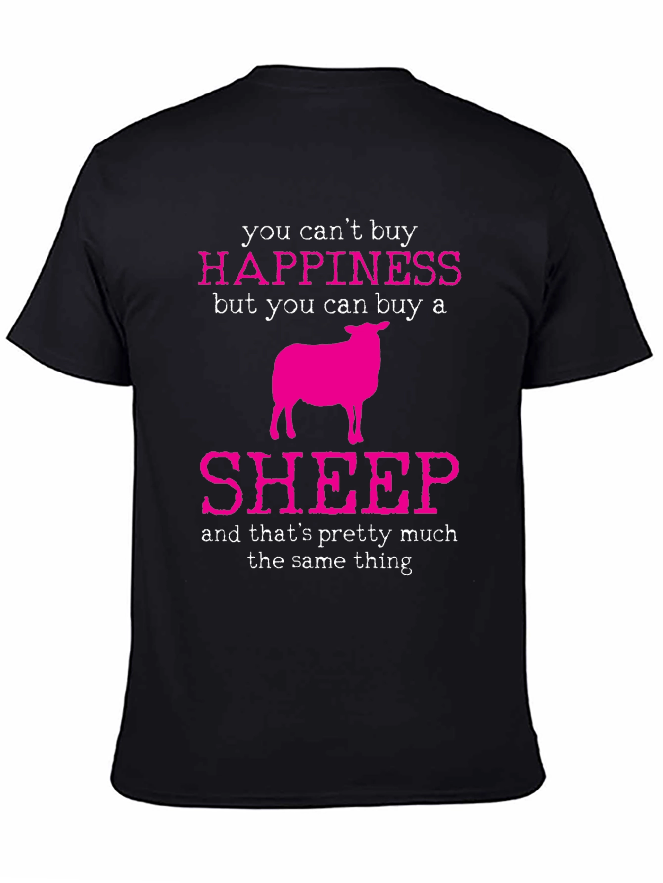 Black Happiness Sheep Graphic Tee view 4