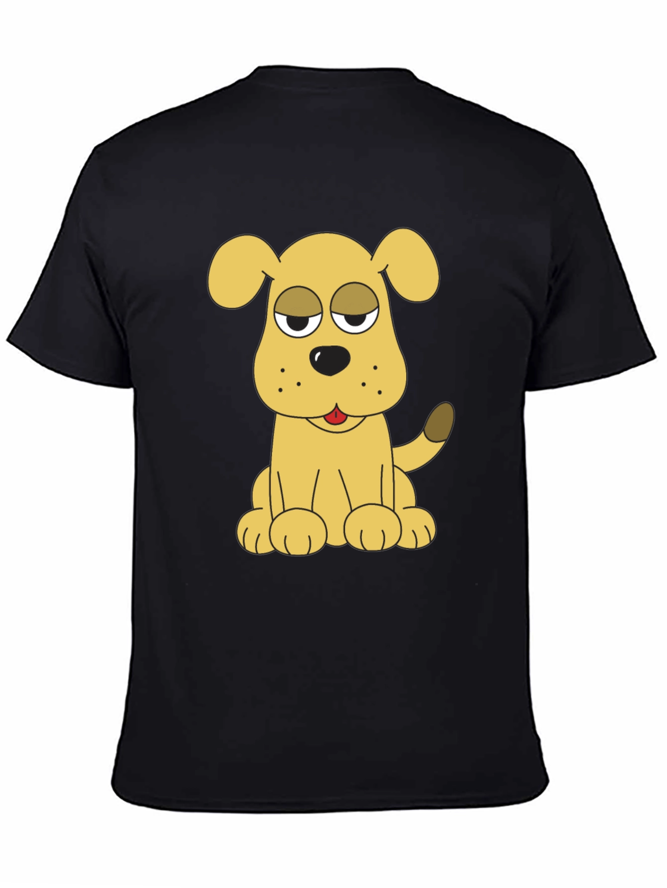 Black Dog Cartoon Black T-Shirt view 4