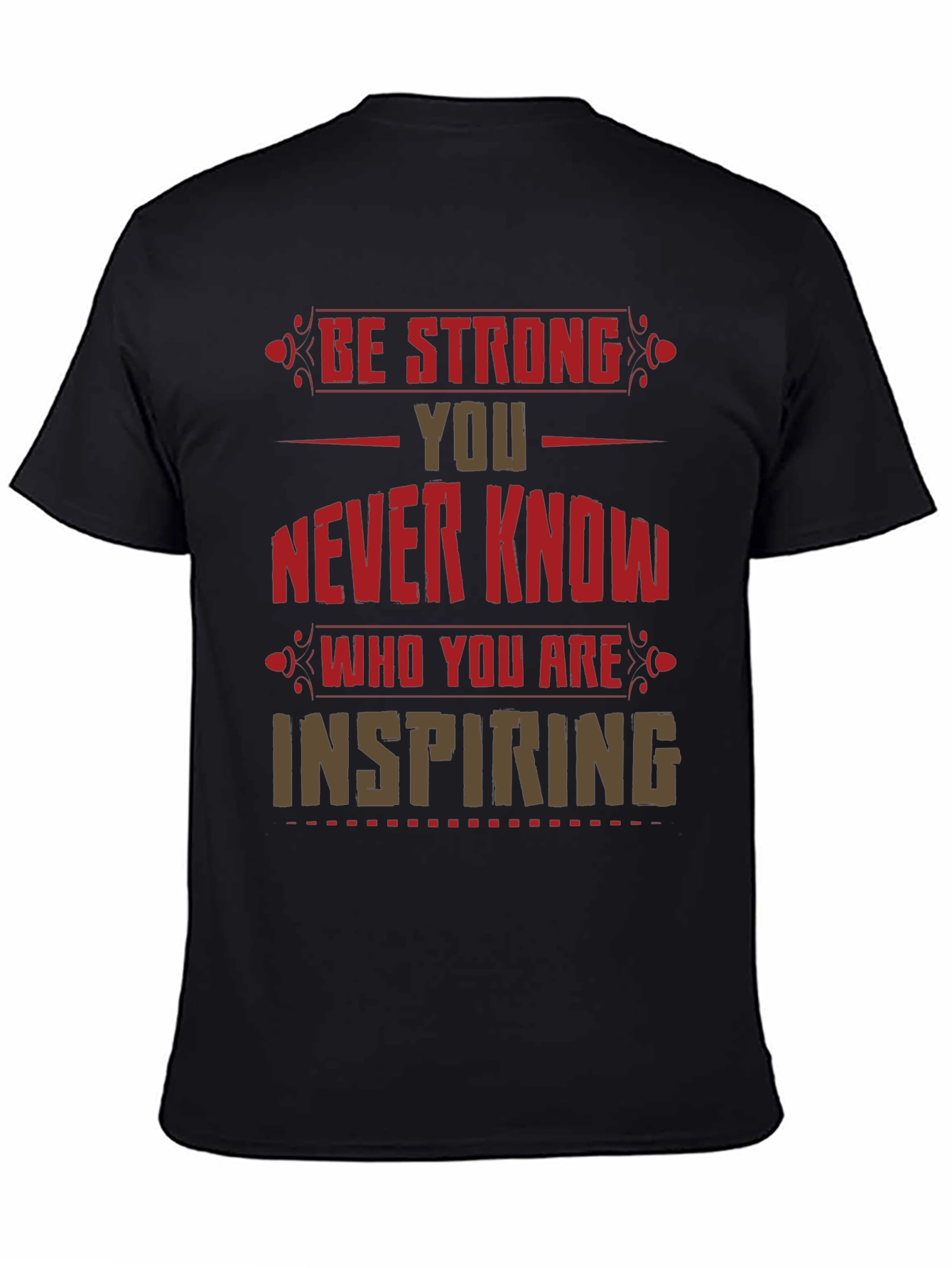 Black Be Strong Graphic Print T-Shirt view 4