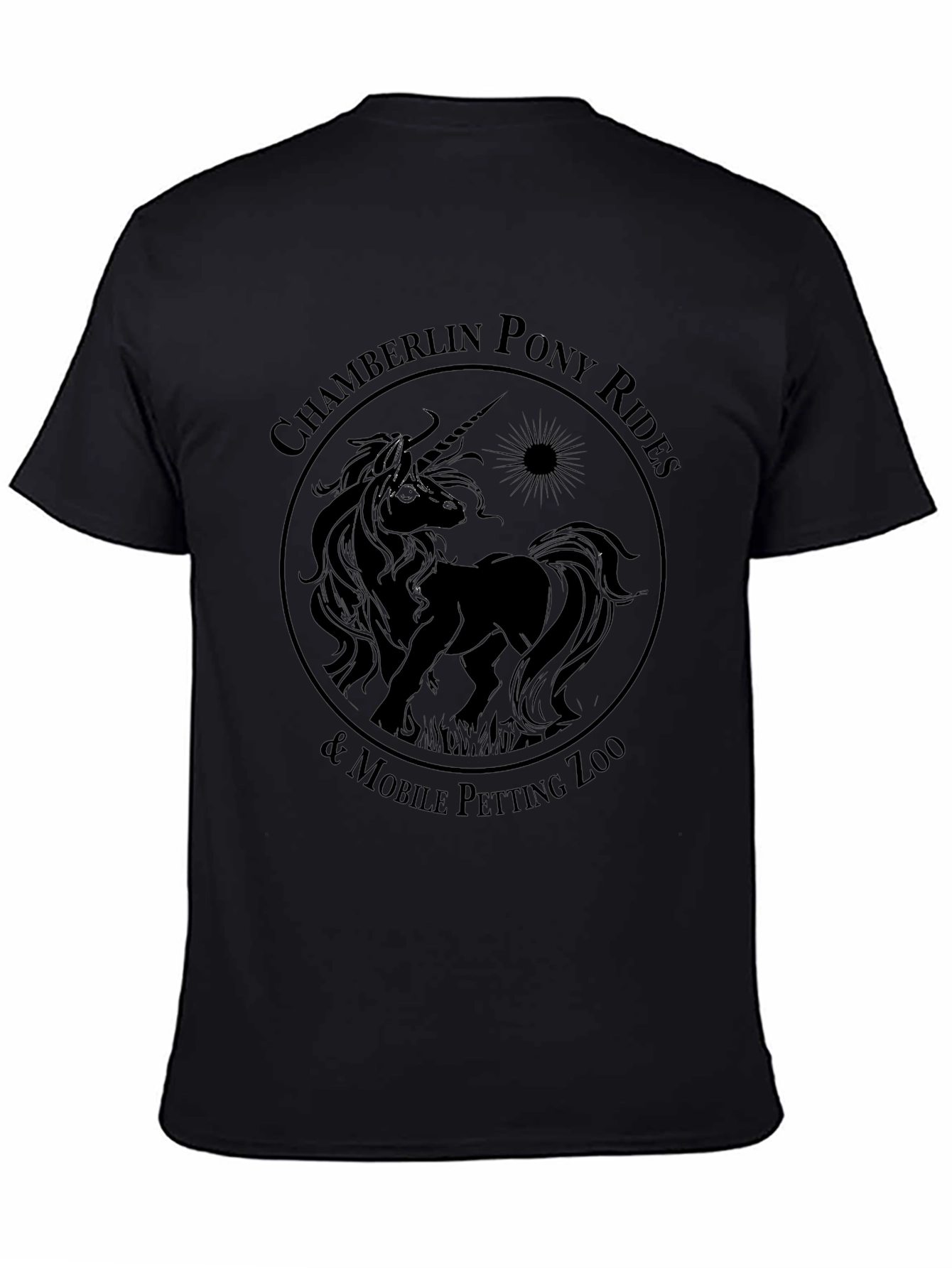 Black Chamberlin Pony Rides T-Shirt view 4