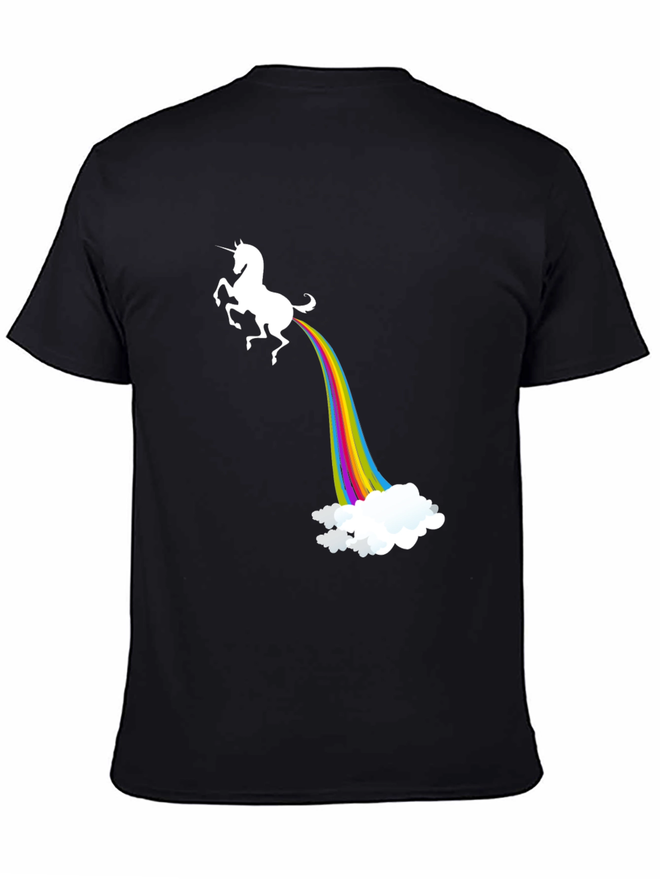 Black Unicorn Rainbow Poop T-Shirt view 4