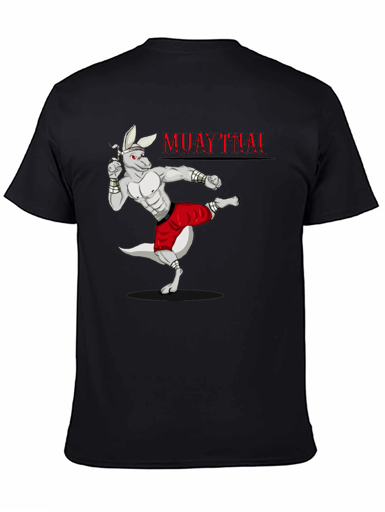 Black Muay Thai Kangaroo Graphic T-Shirt view 4