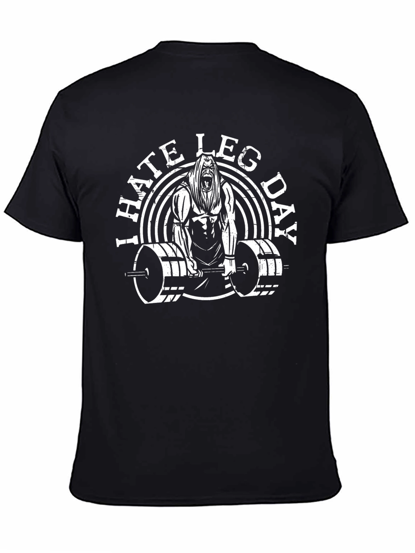 Black I Hate Leg Day Graphic T-Shirt - Black view 4
