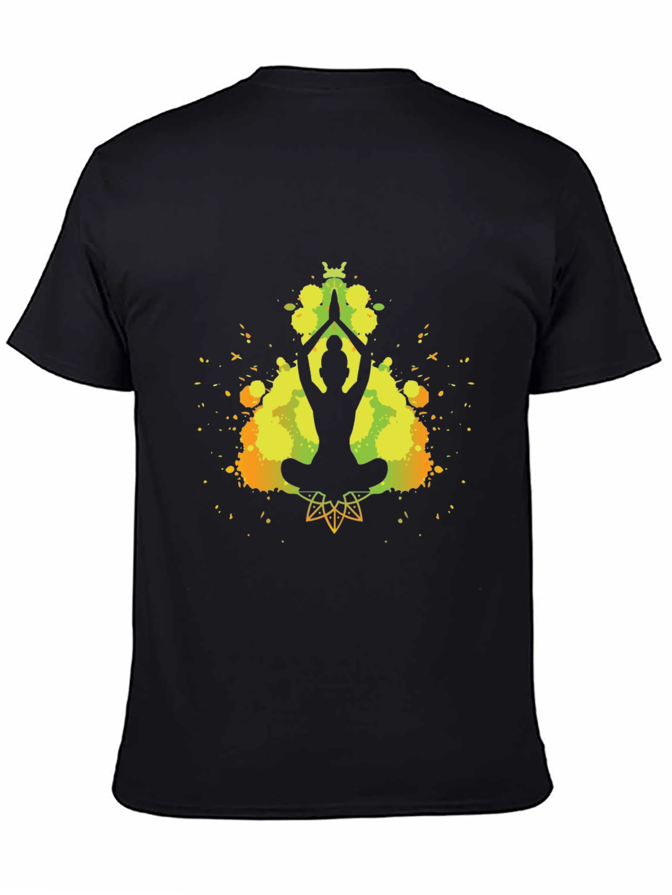 Black Yoga Silhouette T-Shirt - Meditative Style view 4