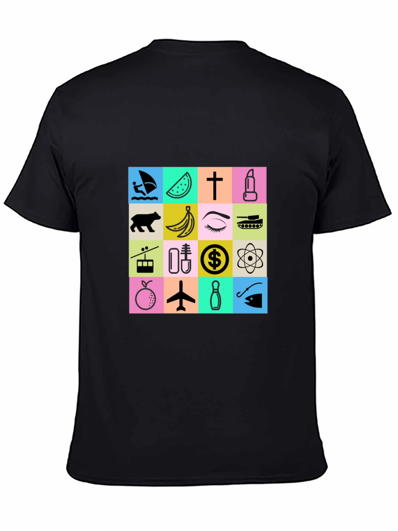 Black Funky Graphic Print T-Shirt view 4