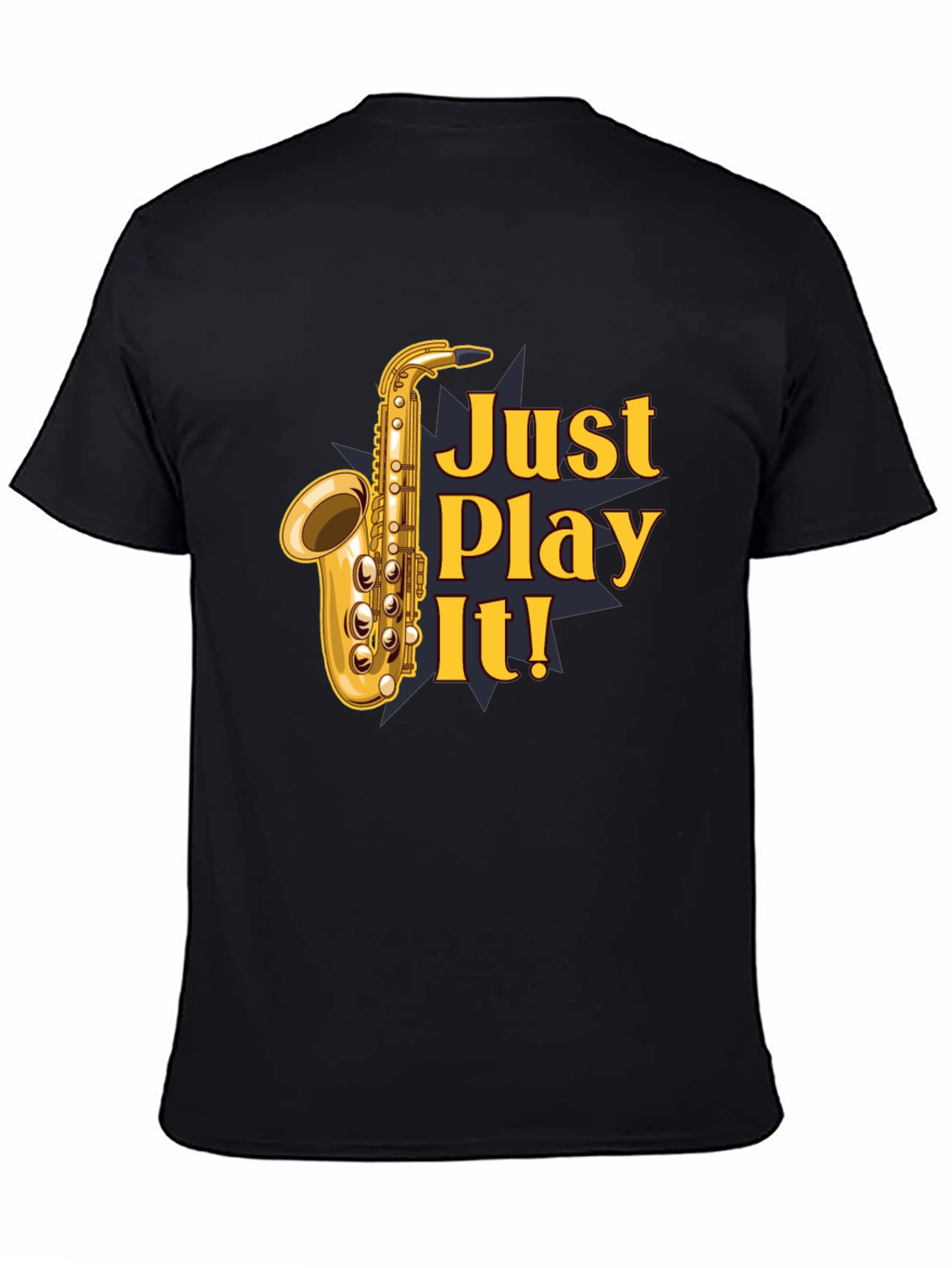 Black Just Play It! Saxophone Graphic T-Shirt - Black view 4