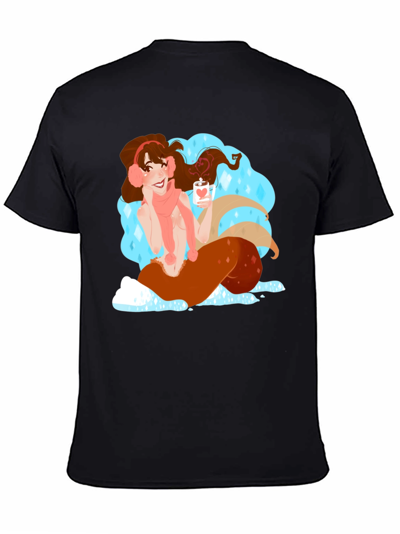 Black Winter Mermaid Graphic Tee - Cozy Cocoa view 4