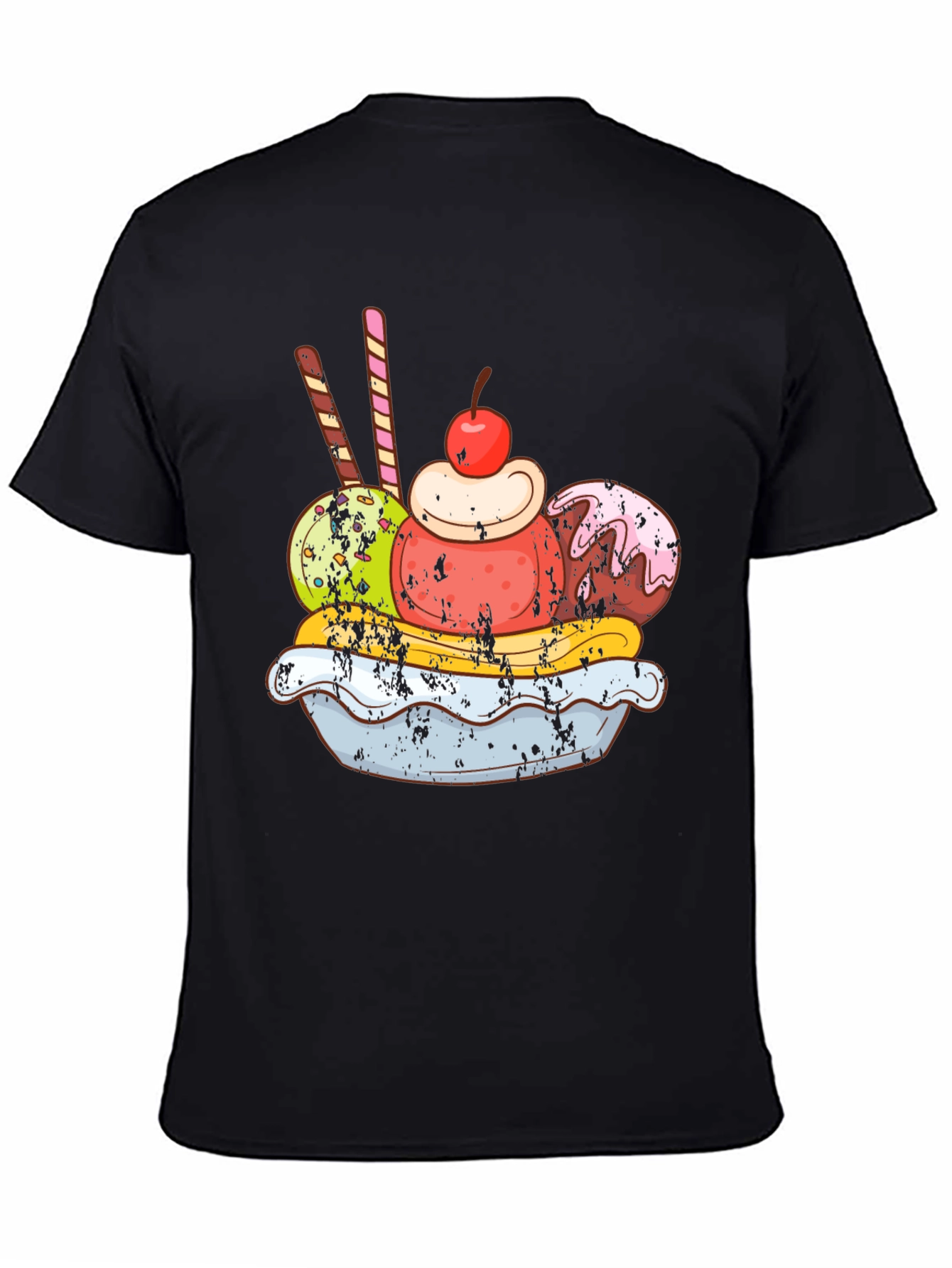 Black Ice Cream Sundae Graphic Tee - Tasty Design view 4