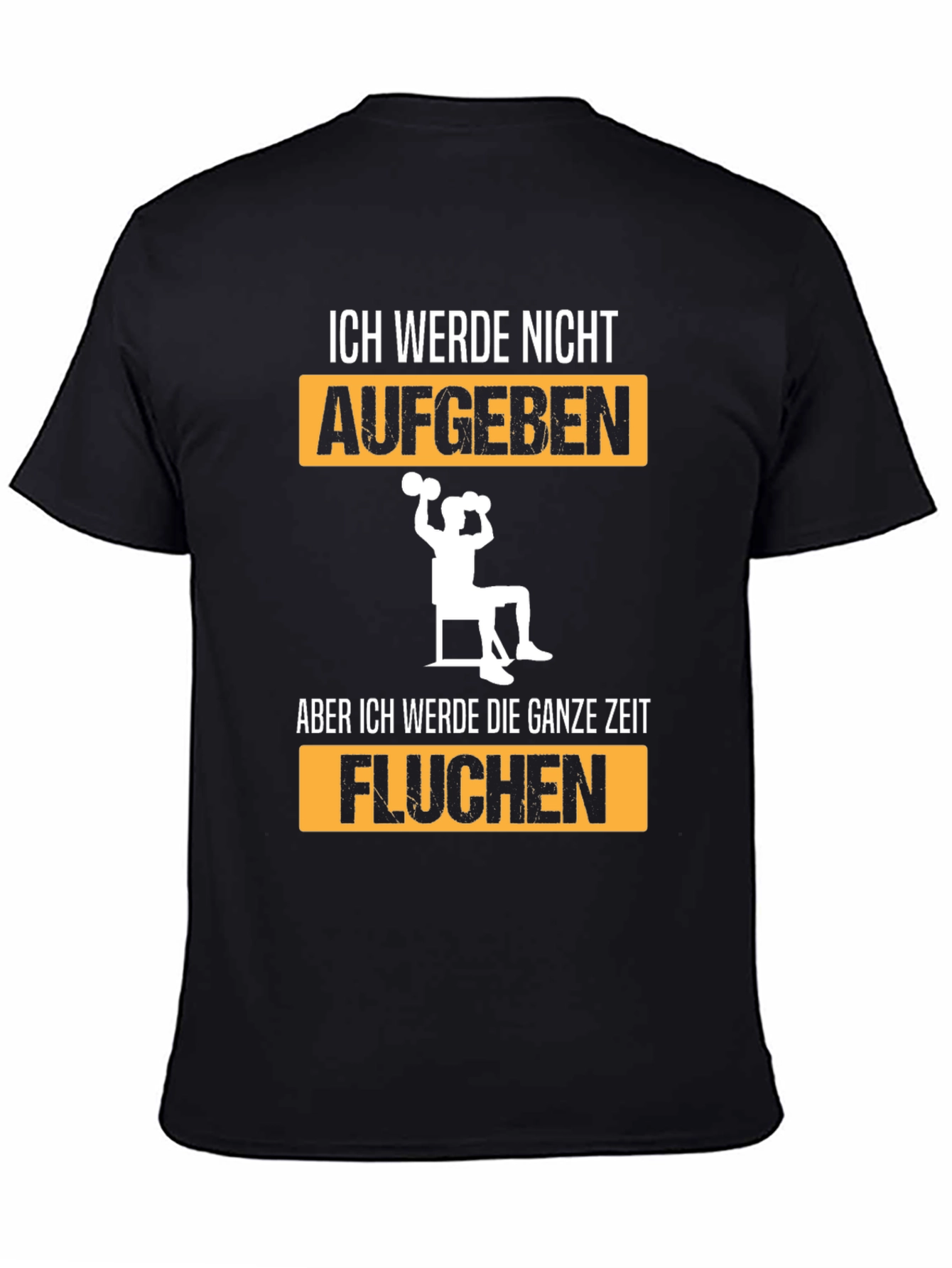 Black Funny German Workout T-Shirt - I Will Not Give Up view 4