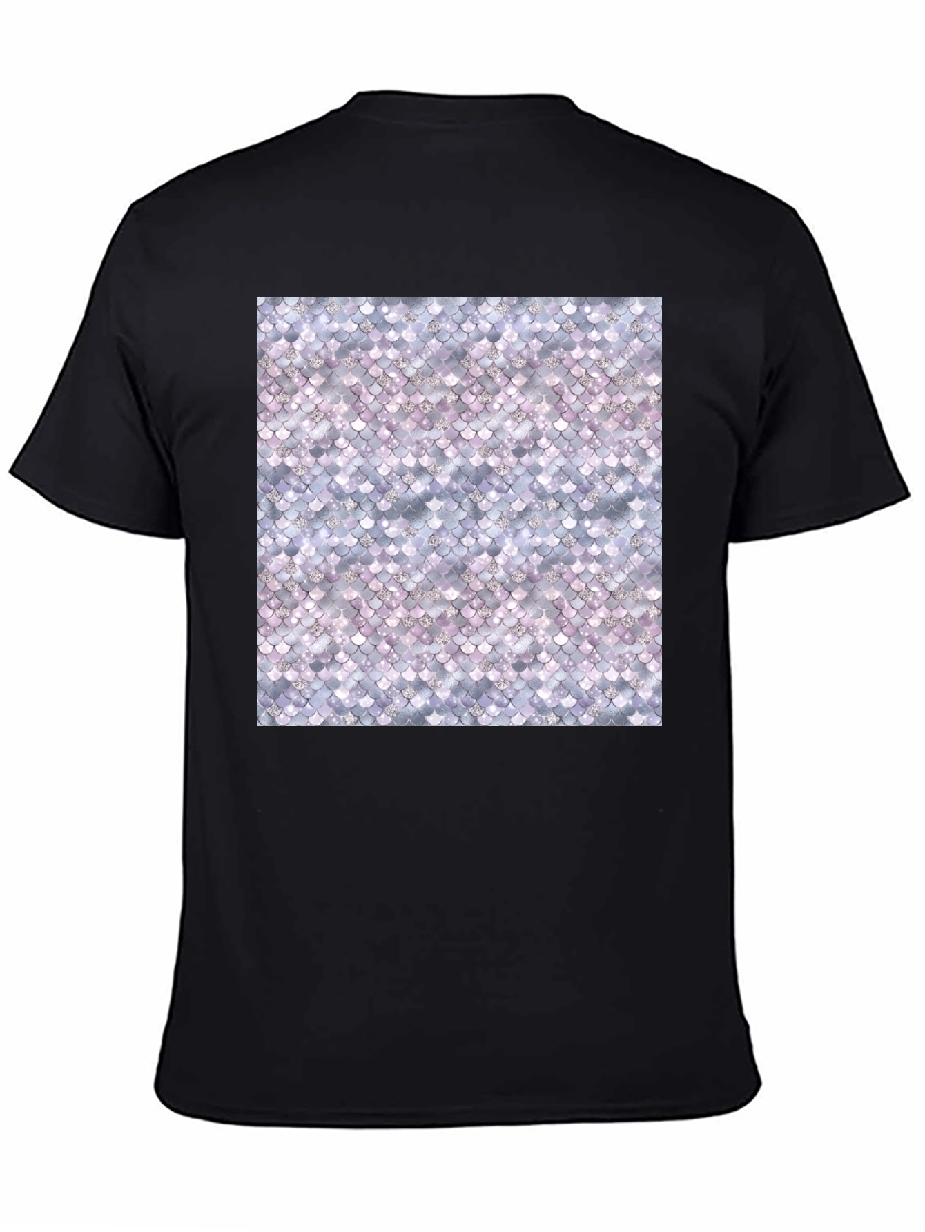 Black Mermaid Scale Pattern Tee - Stylish & Unique view 4