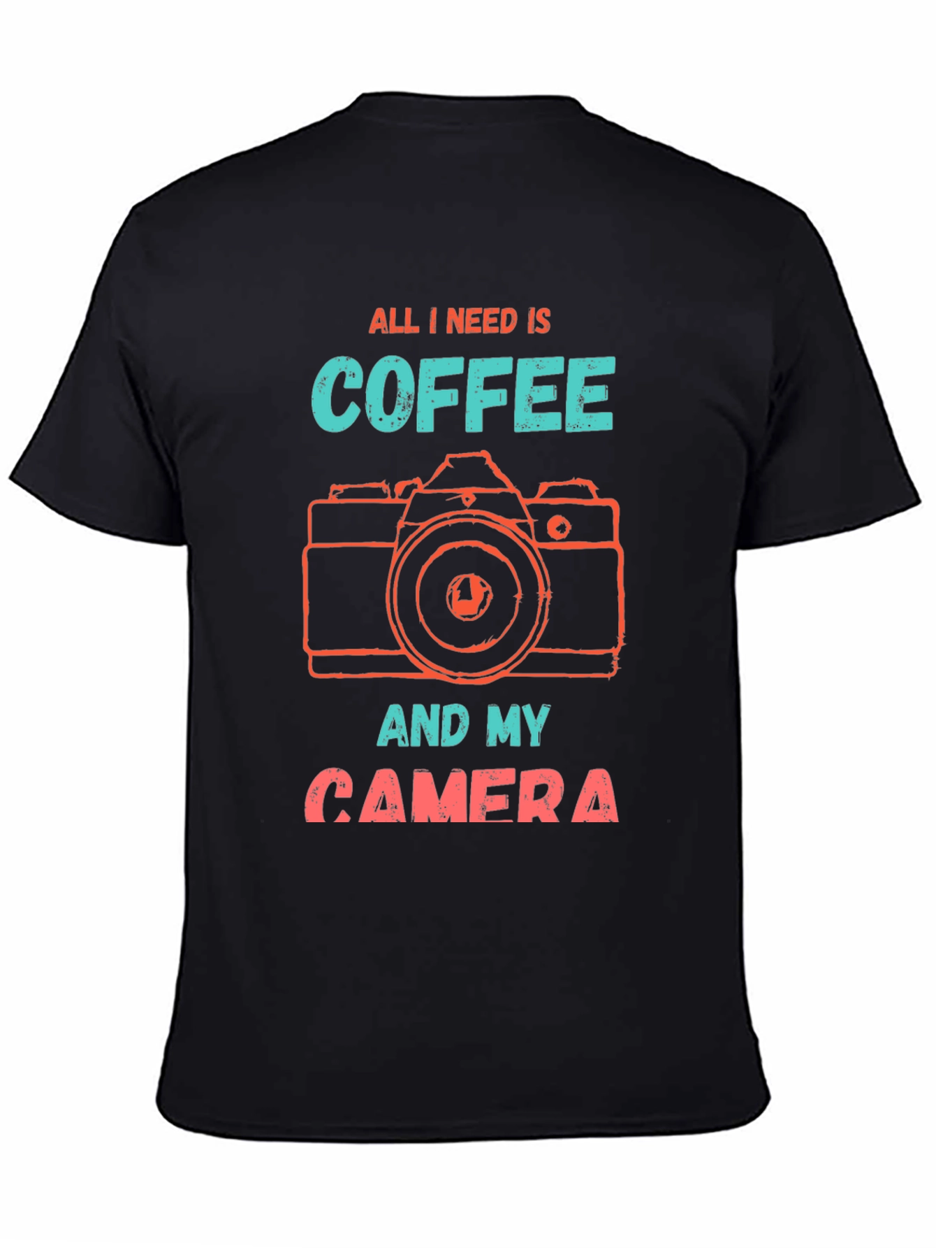 Black Coffee & Camera T-Shirt - Photographer Gift view 4