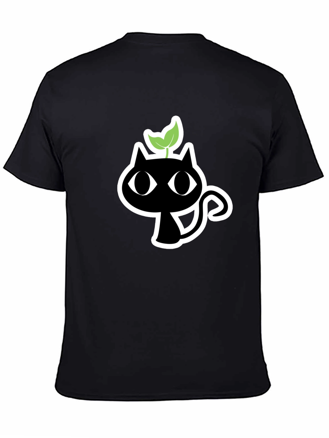 Black Black Cat Plant T-Shirt - Unique Graphic Tee view 4