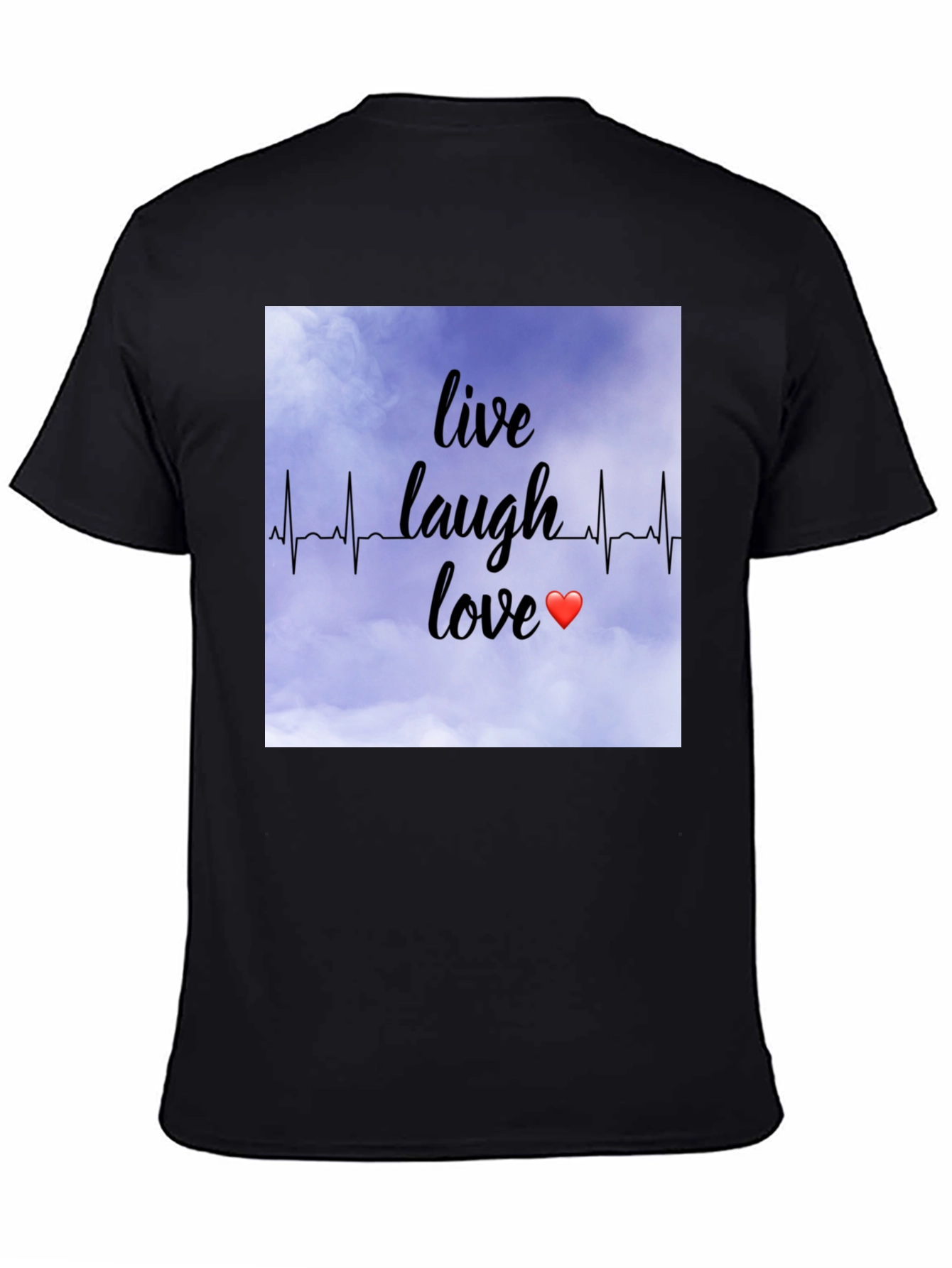 Black Live Laugh Love Heartbeat T-Shirt view 4